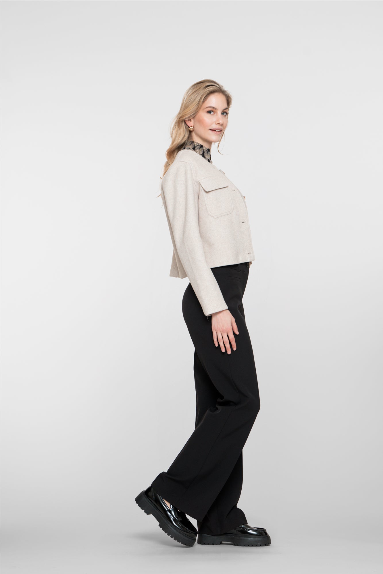 Geisha dames klassieke pantalon met paspelzakjes