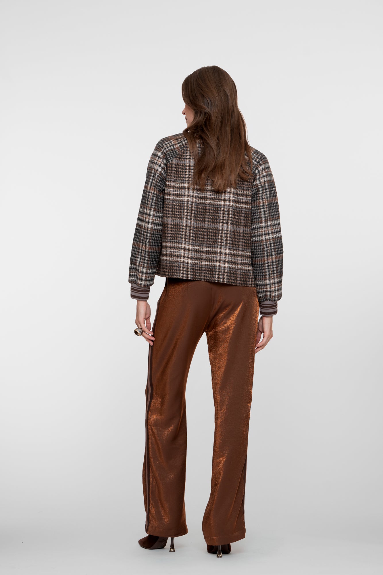 Geisha dames shimmer pantalon met zijstrook