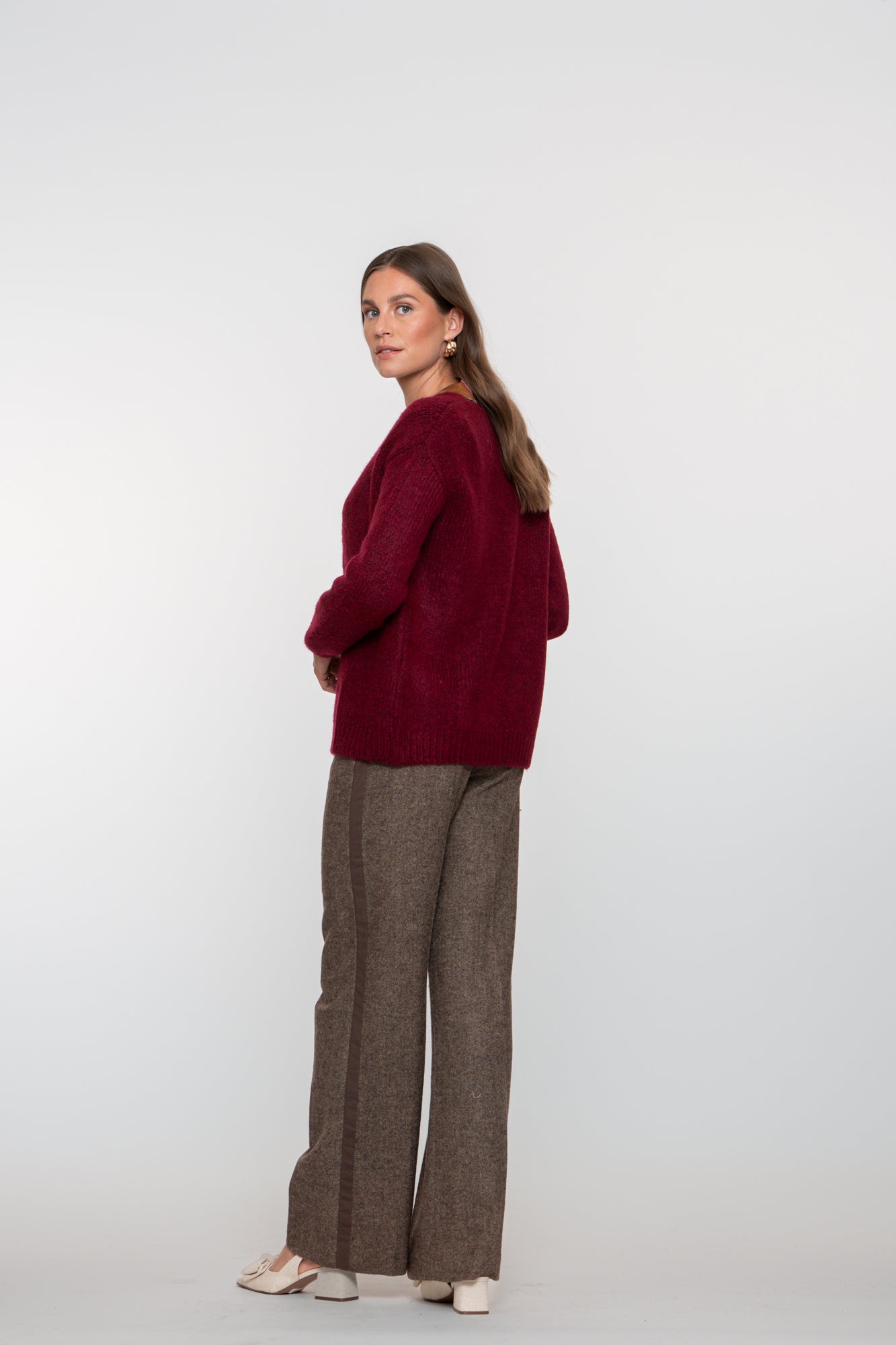 Geisha dames tweed pantalon met tape