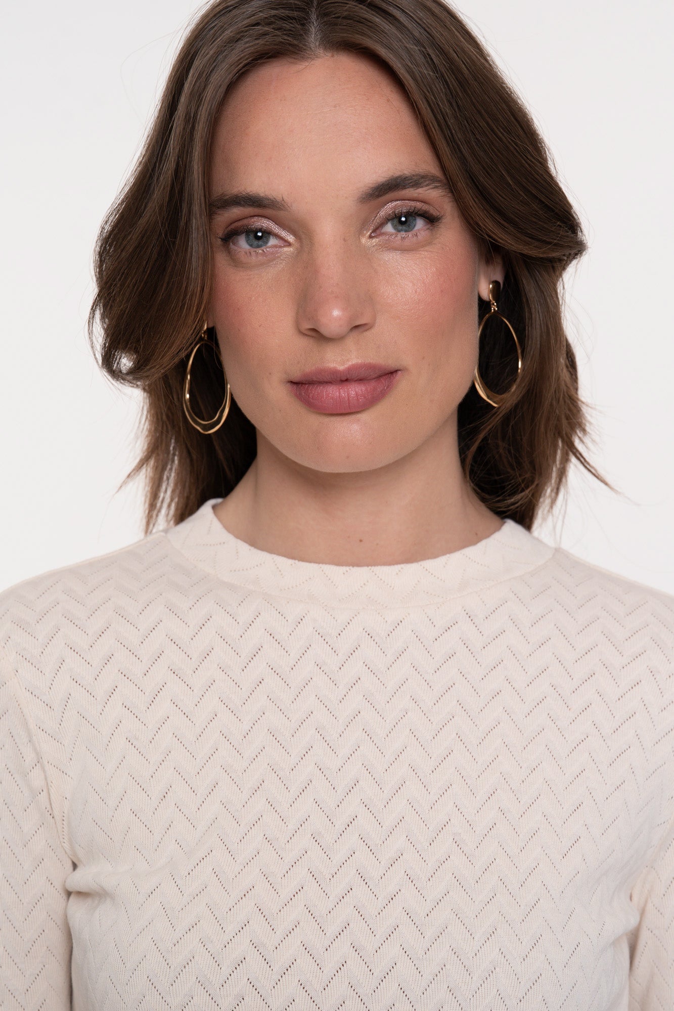 Geisha dames zigzag ajour geweven top