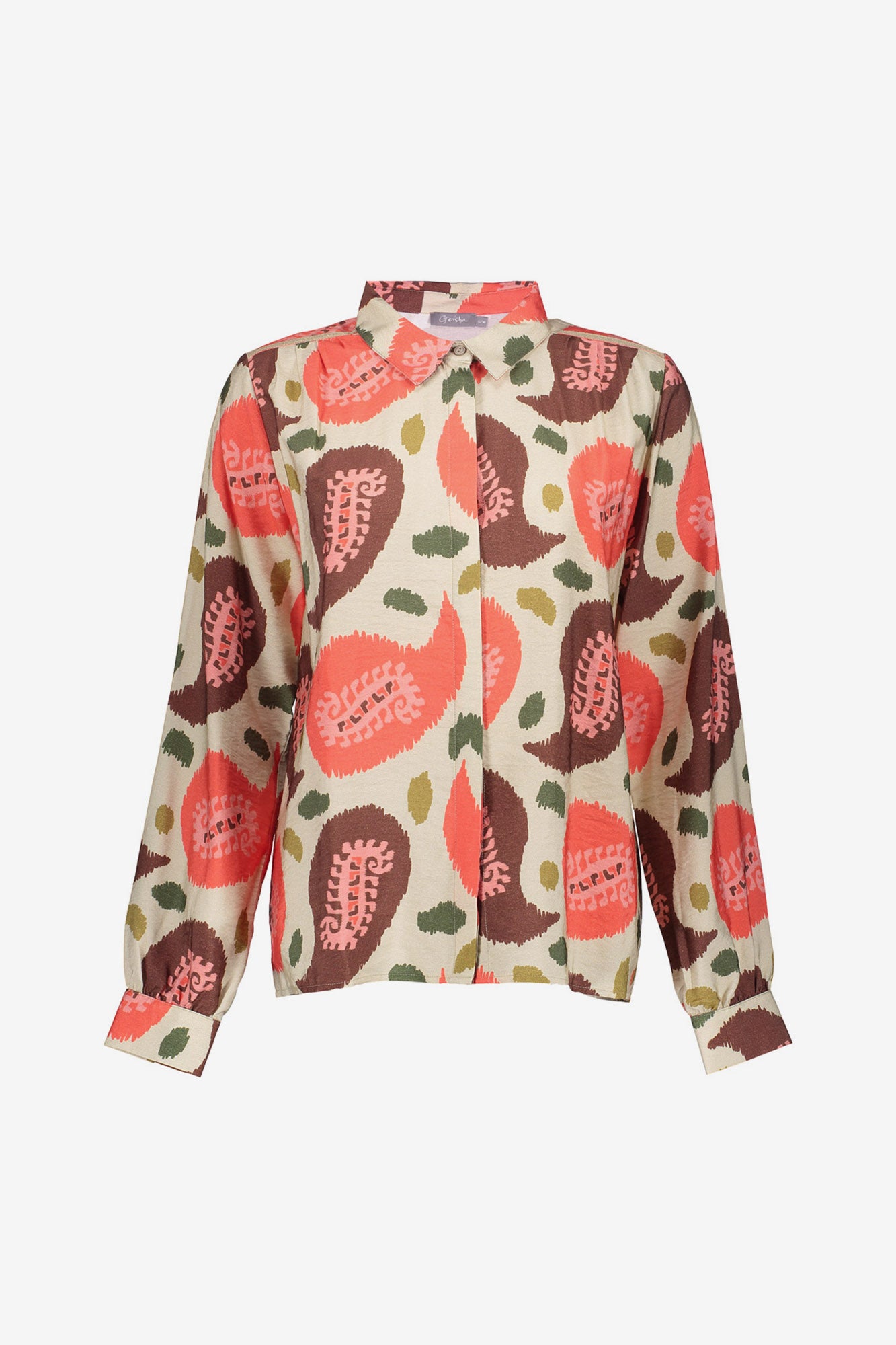 Geisha dames blouse met kleurrijke print