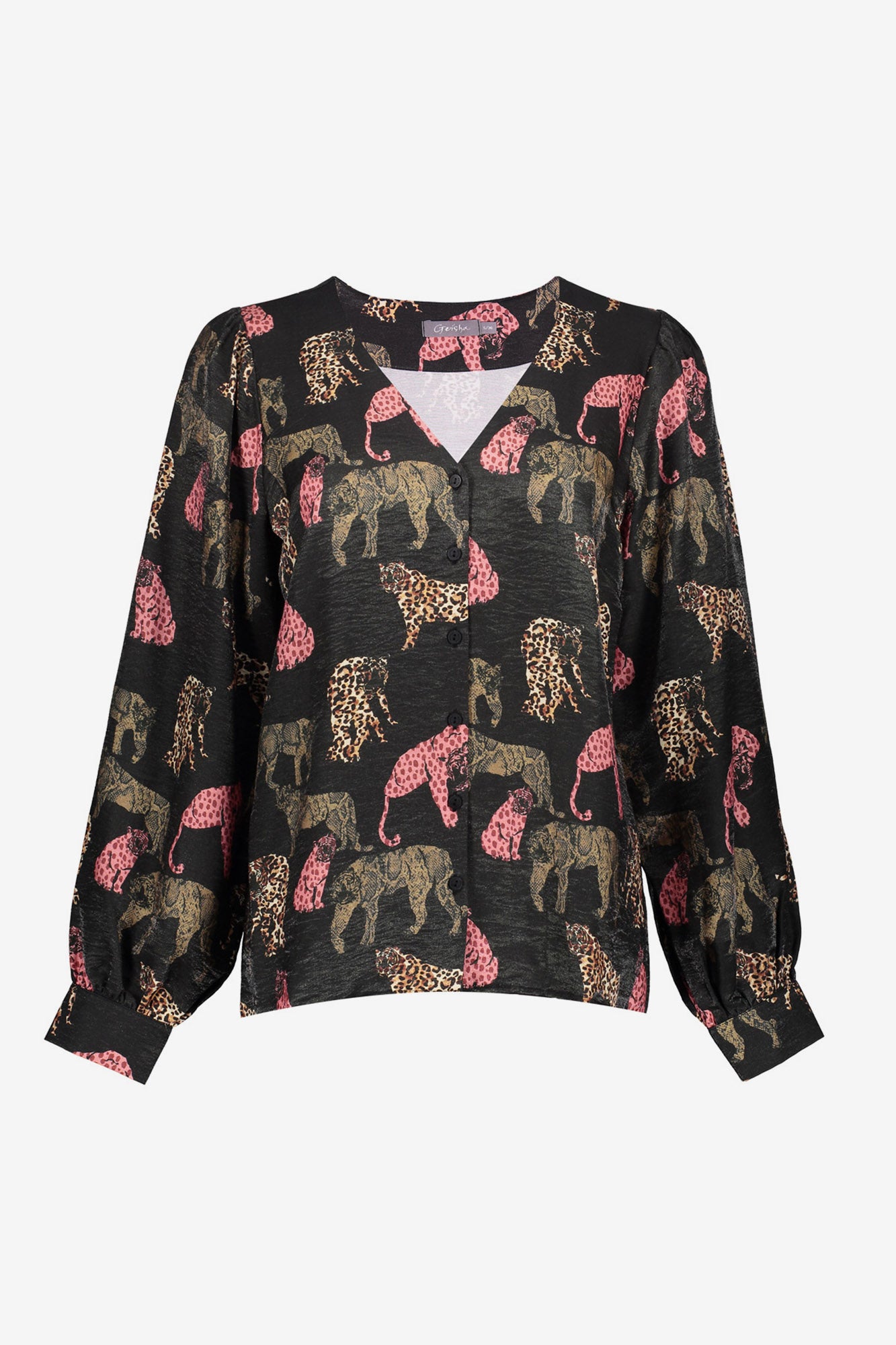 Geisha dames Jaguar print top