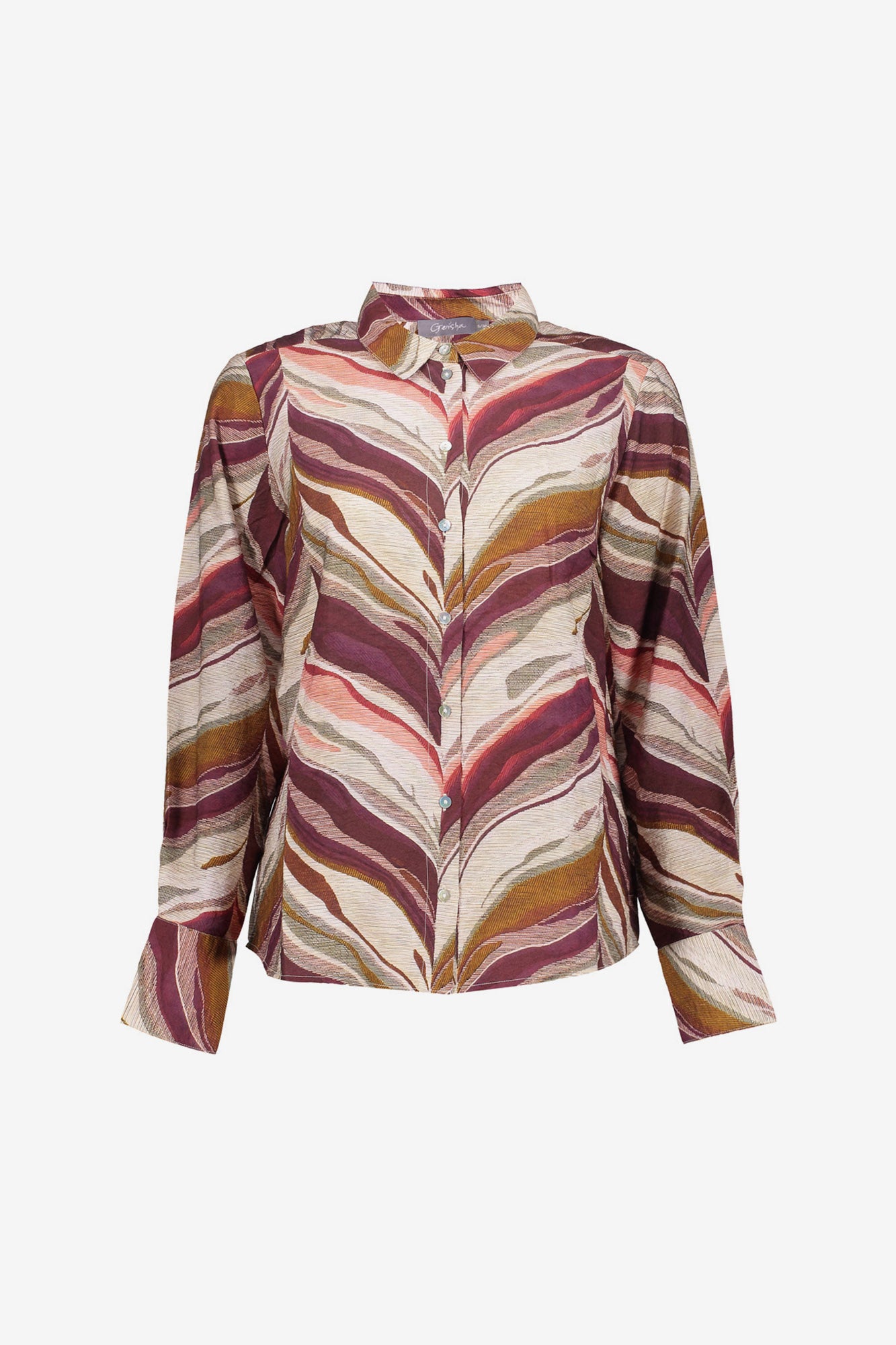Geisha dames blouse met grafische waveprint