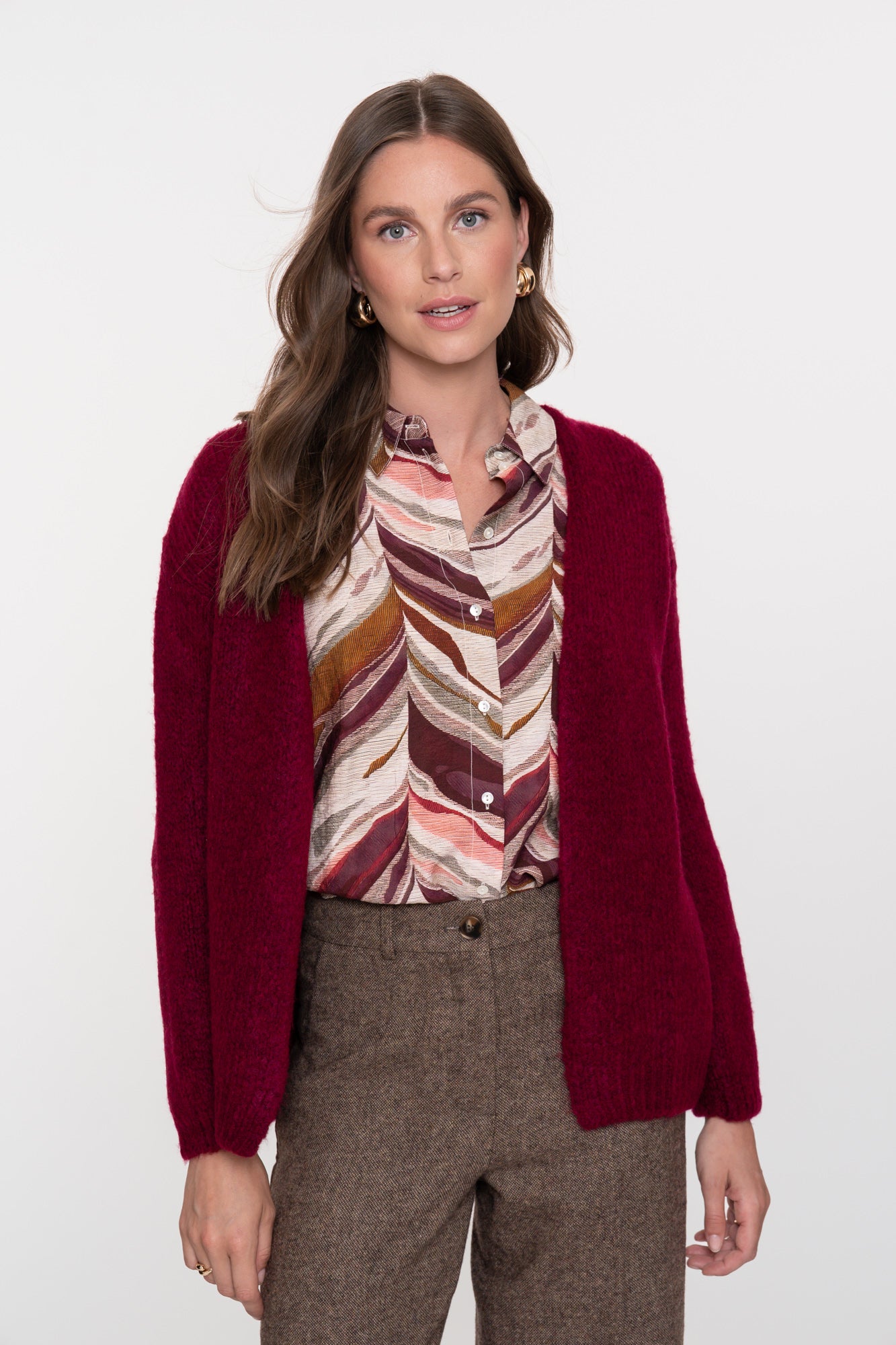 Geisha dames blouse met grafische waveprint