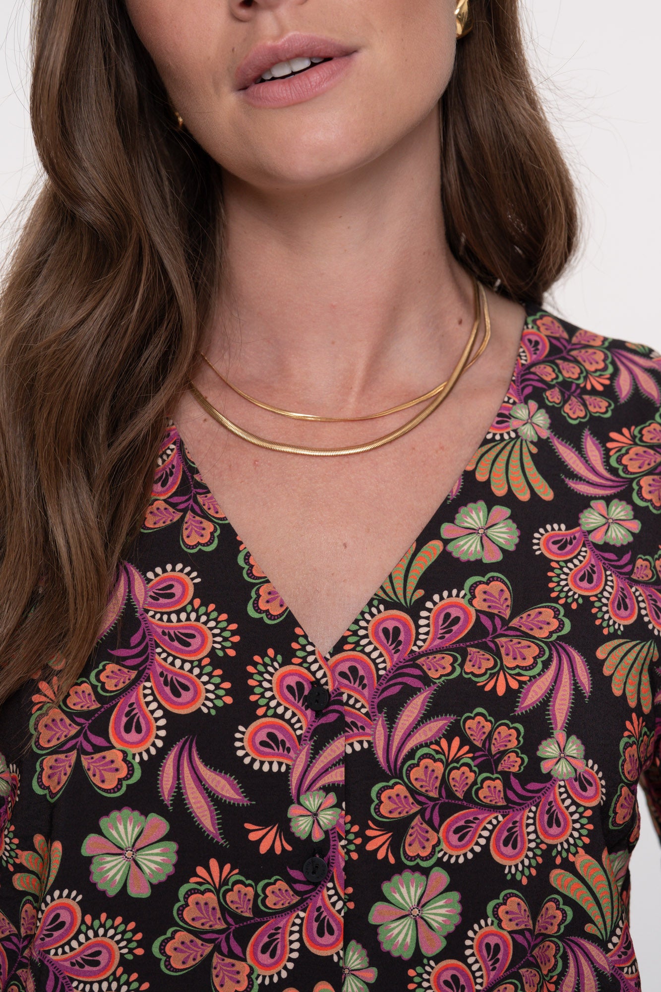 Geisha dames retro flower print blouse
