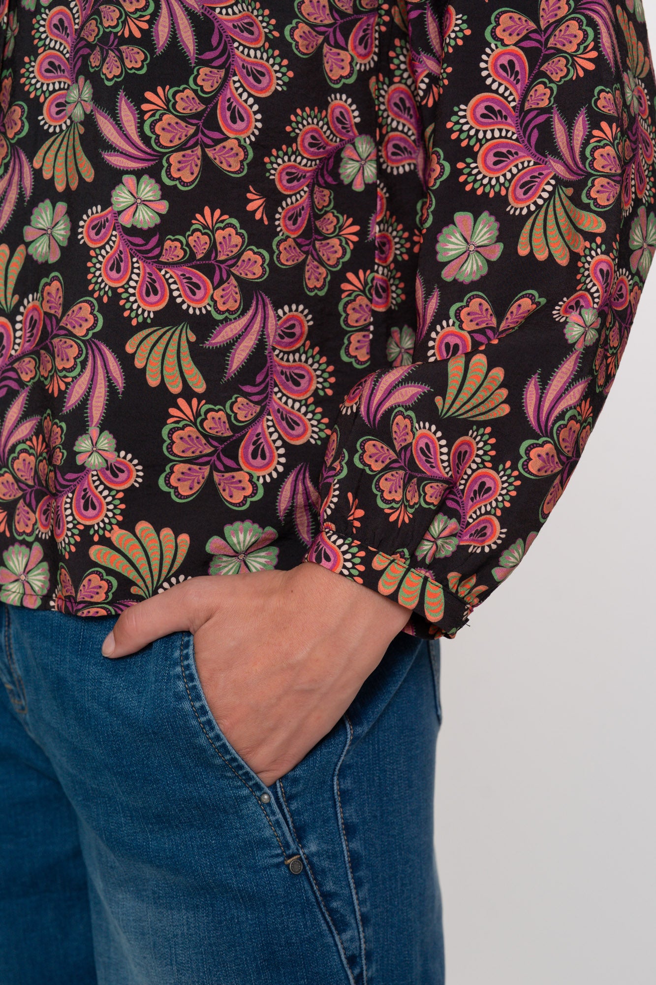 Geisha dames retro flower print blouse