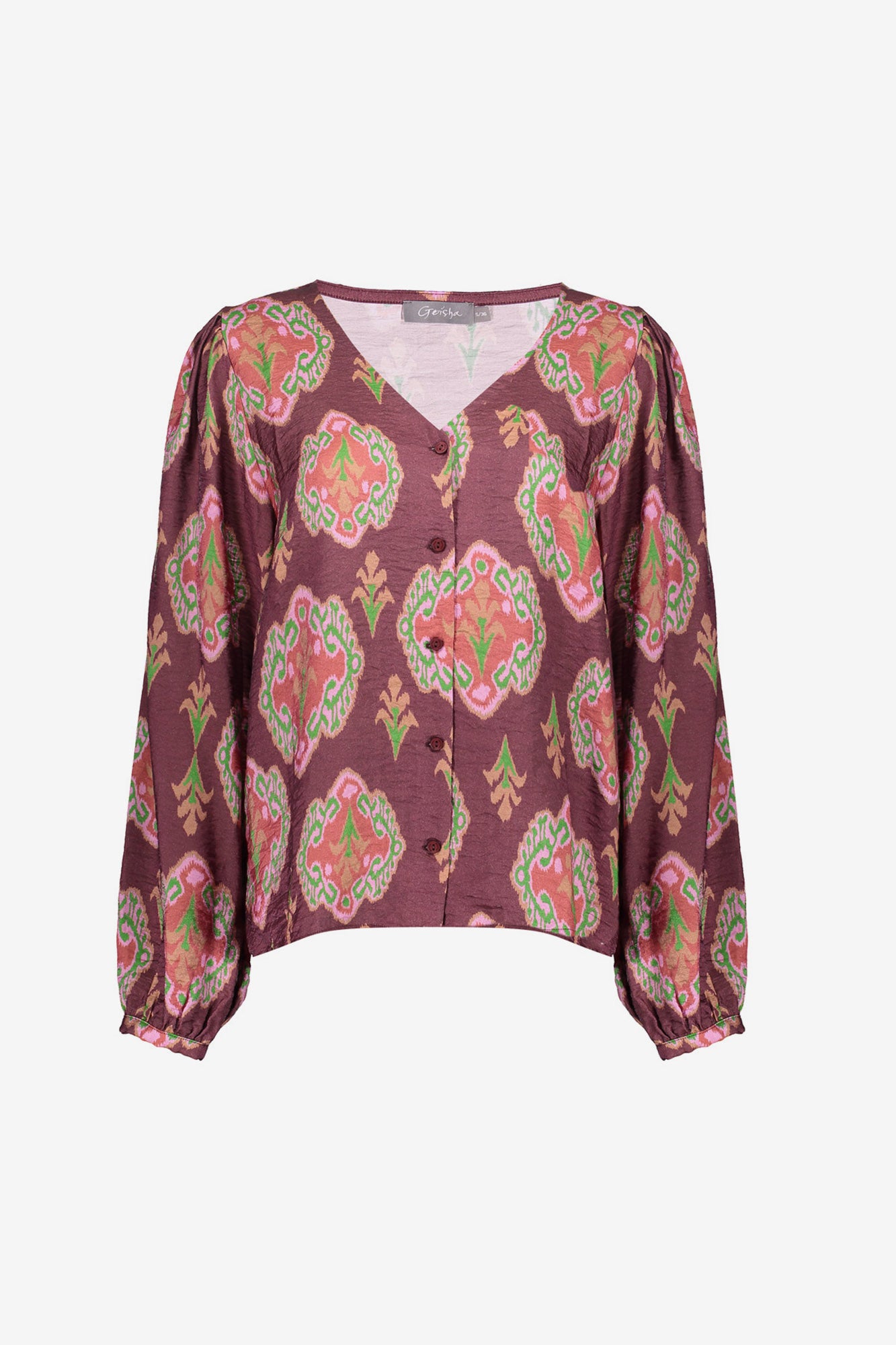 Geisha dames blouse met paisleyachtige print