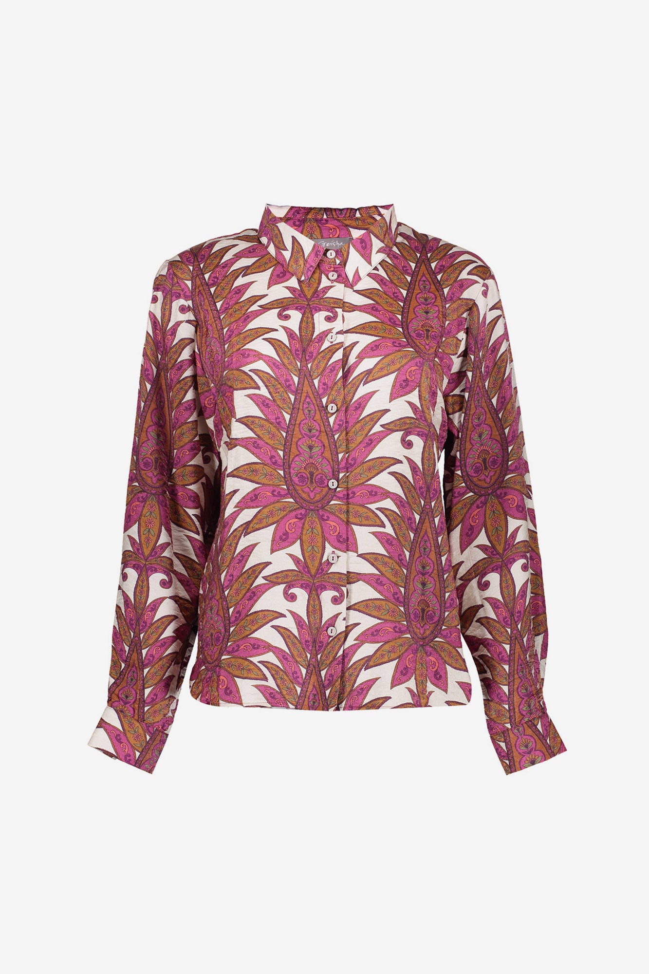 Geisha dames blouse met kleurrijke botanische print