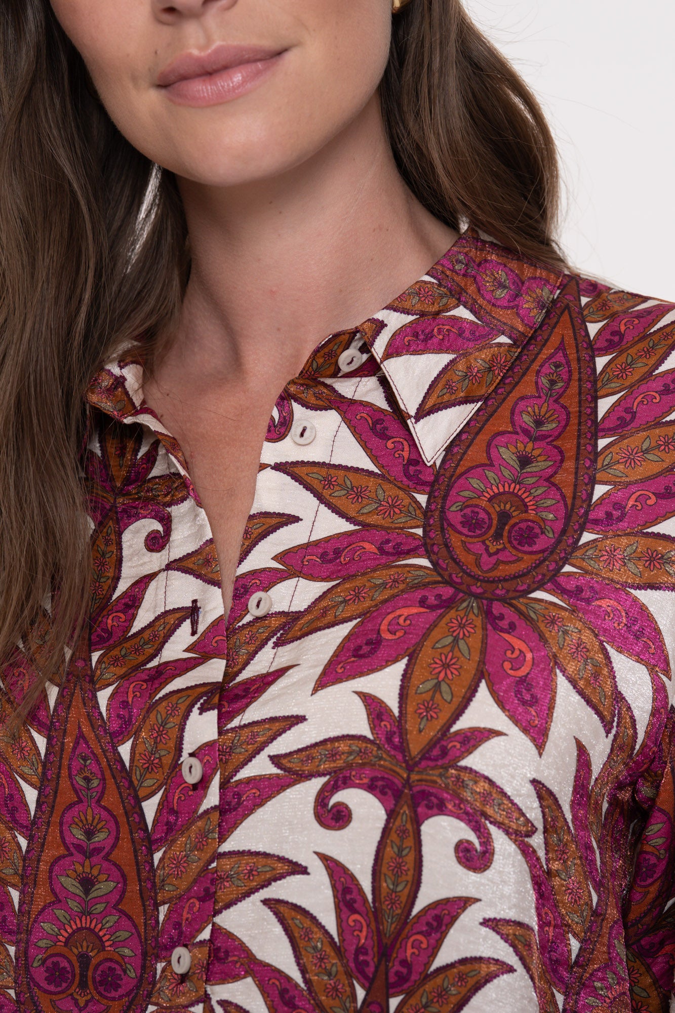 Geisha dames blouse met kleurrijke botanische print