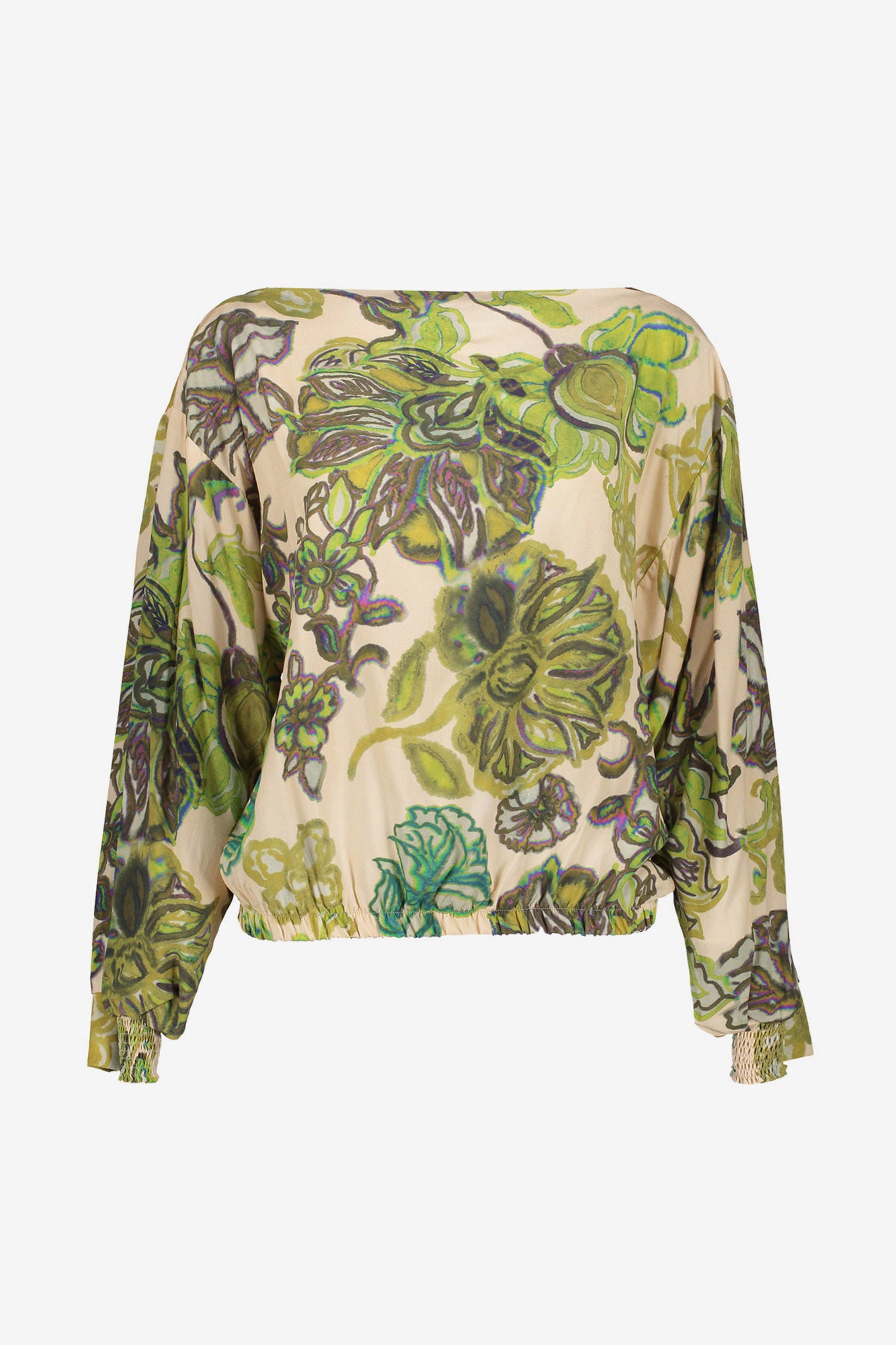Geisha dames top met groene bloemenprint