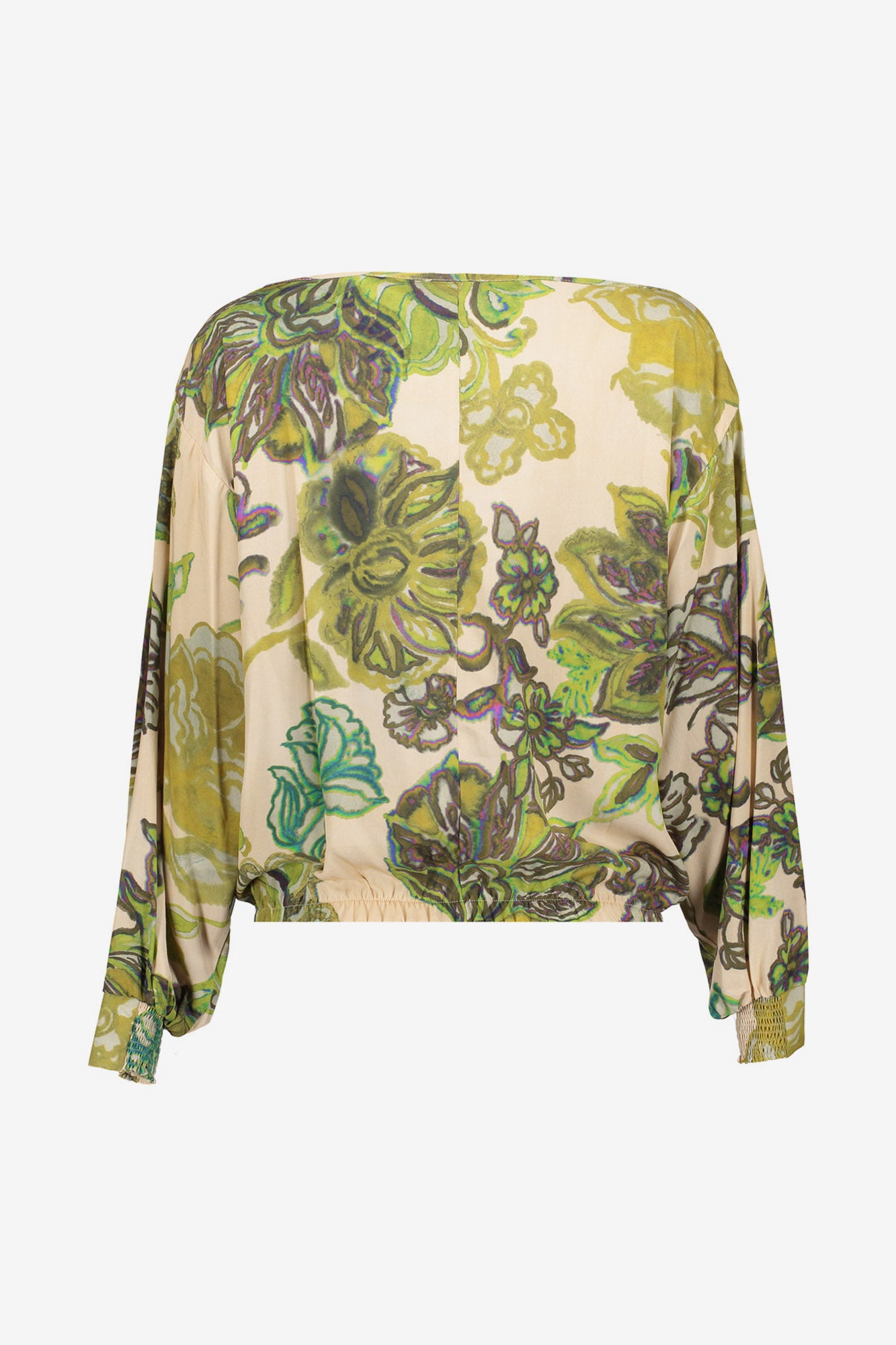 Geisha dames top met groene bloemenprint