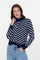 Geisha dames trui met streepdessin en turtleneck