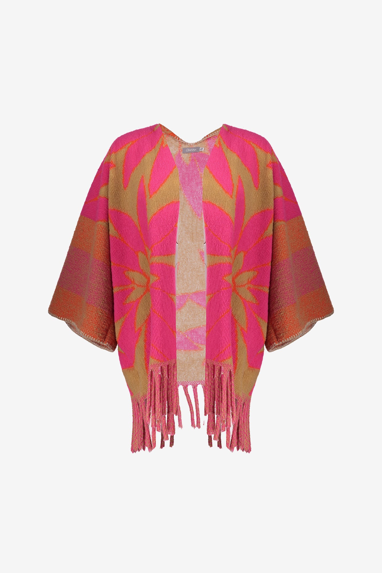Geisha dames kleurrijke poncho met franjes