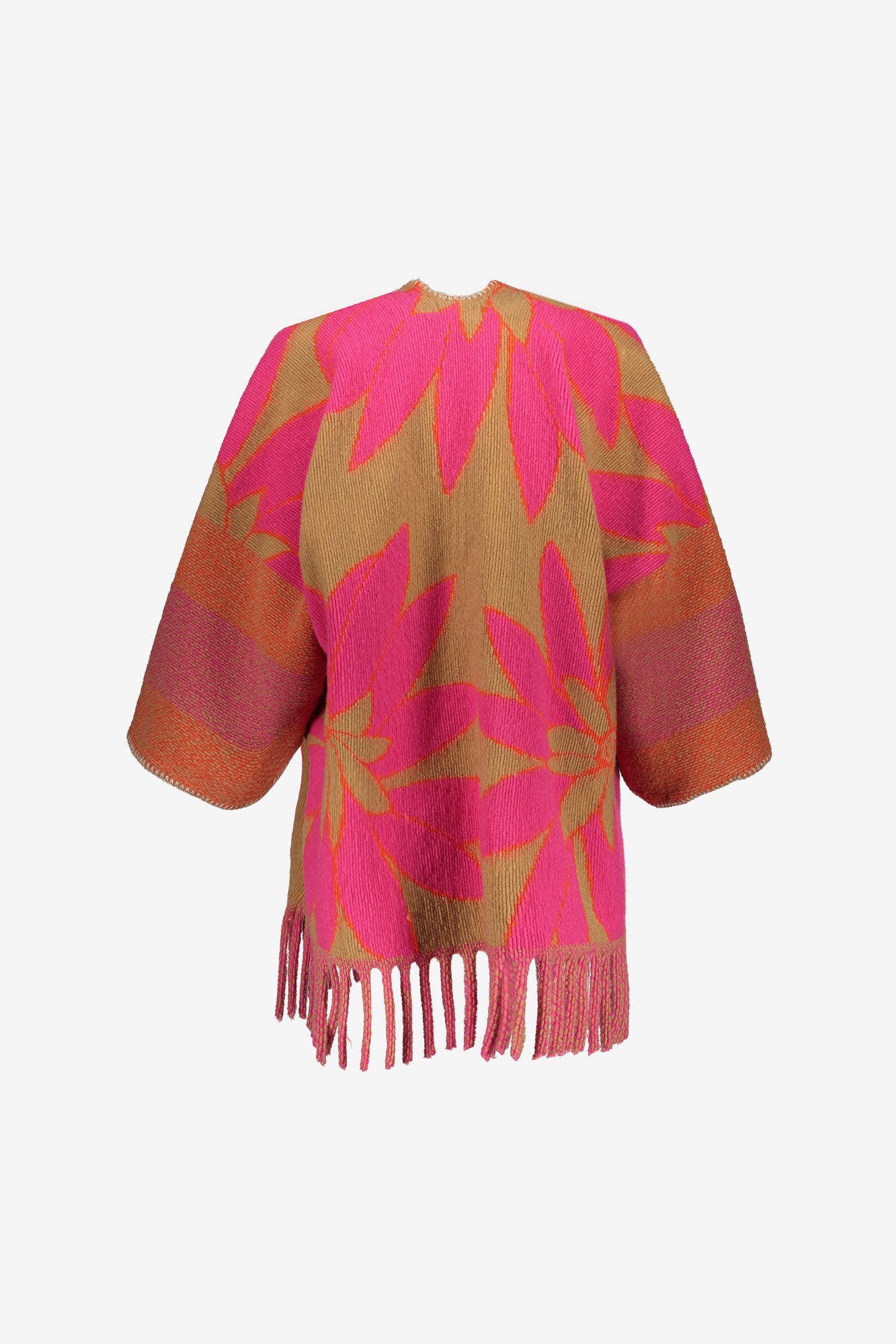 Geisha dames kleurrijke poncho met franjes
