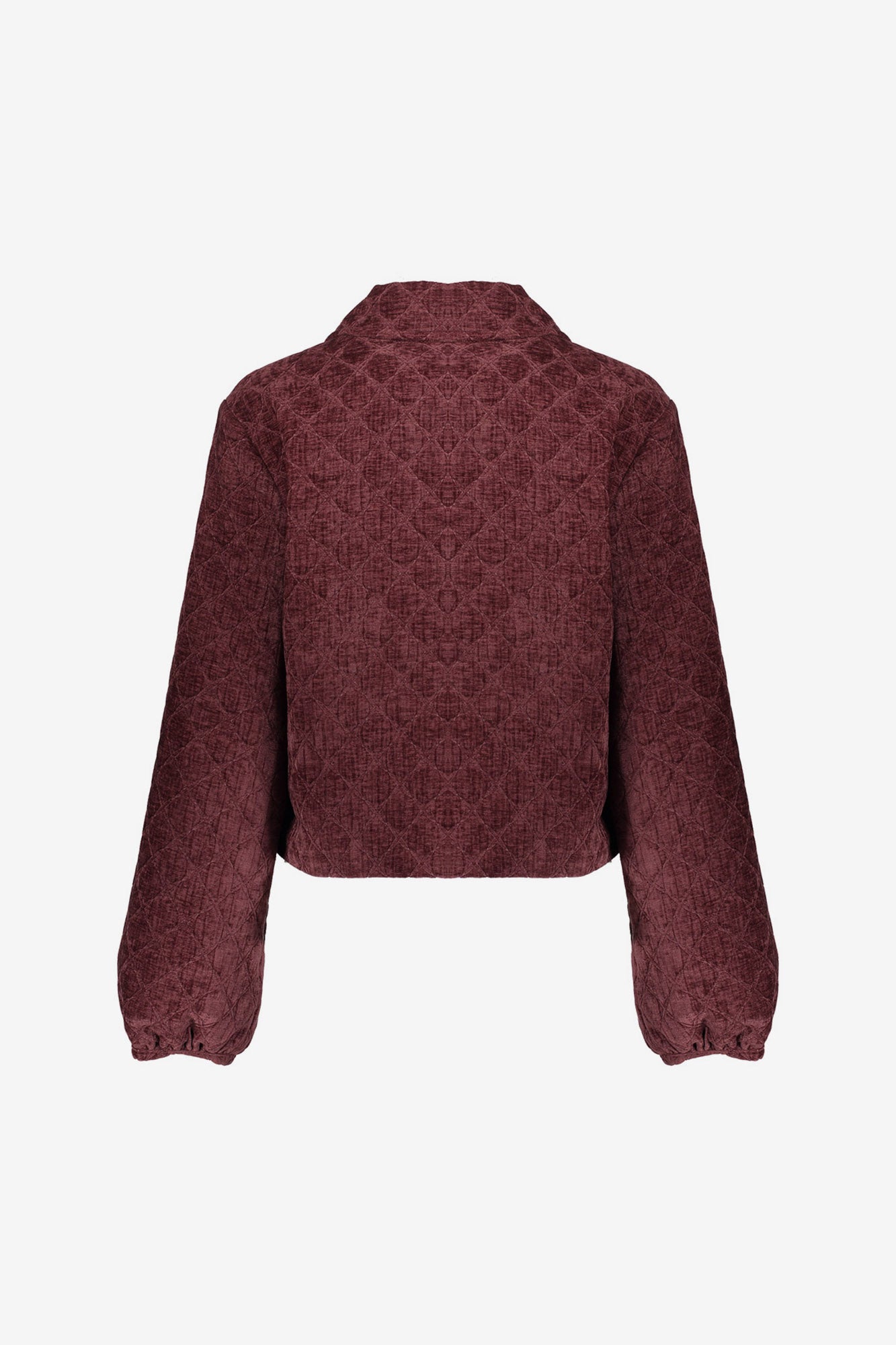 Geisha dames velvet quilted jacket in burgundy