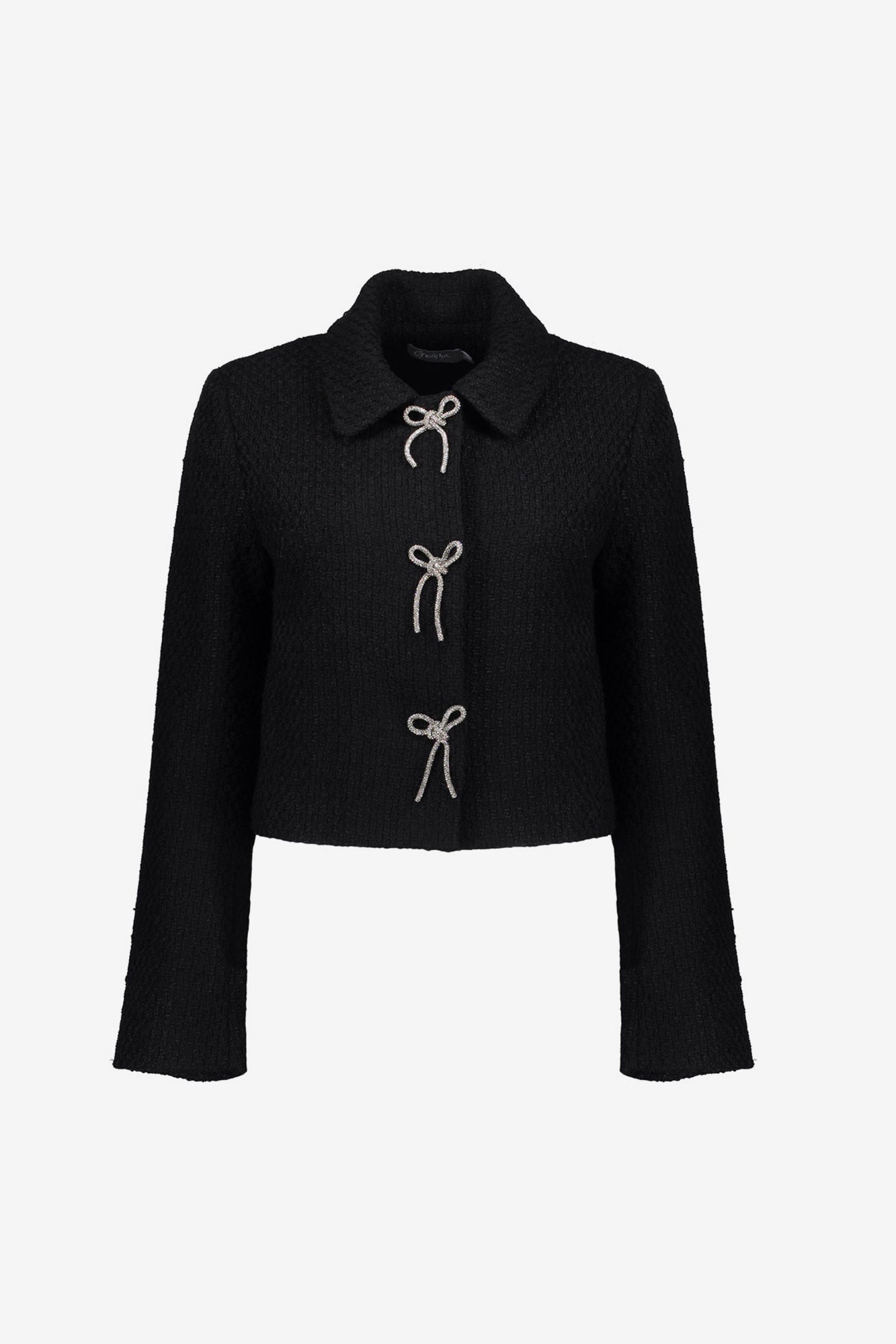 Geisha dames kort jasje met glitter strikdetails