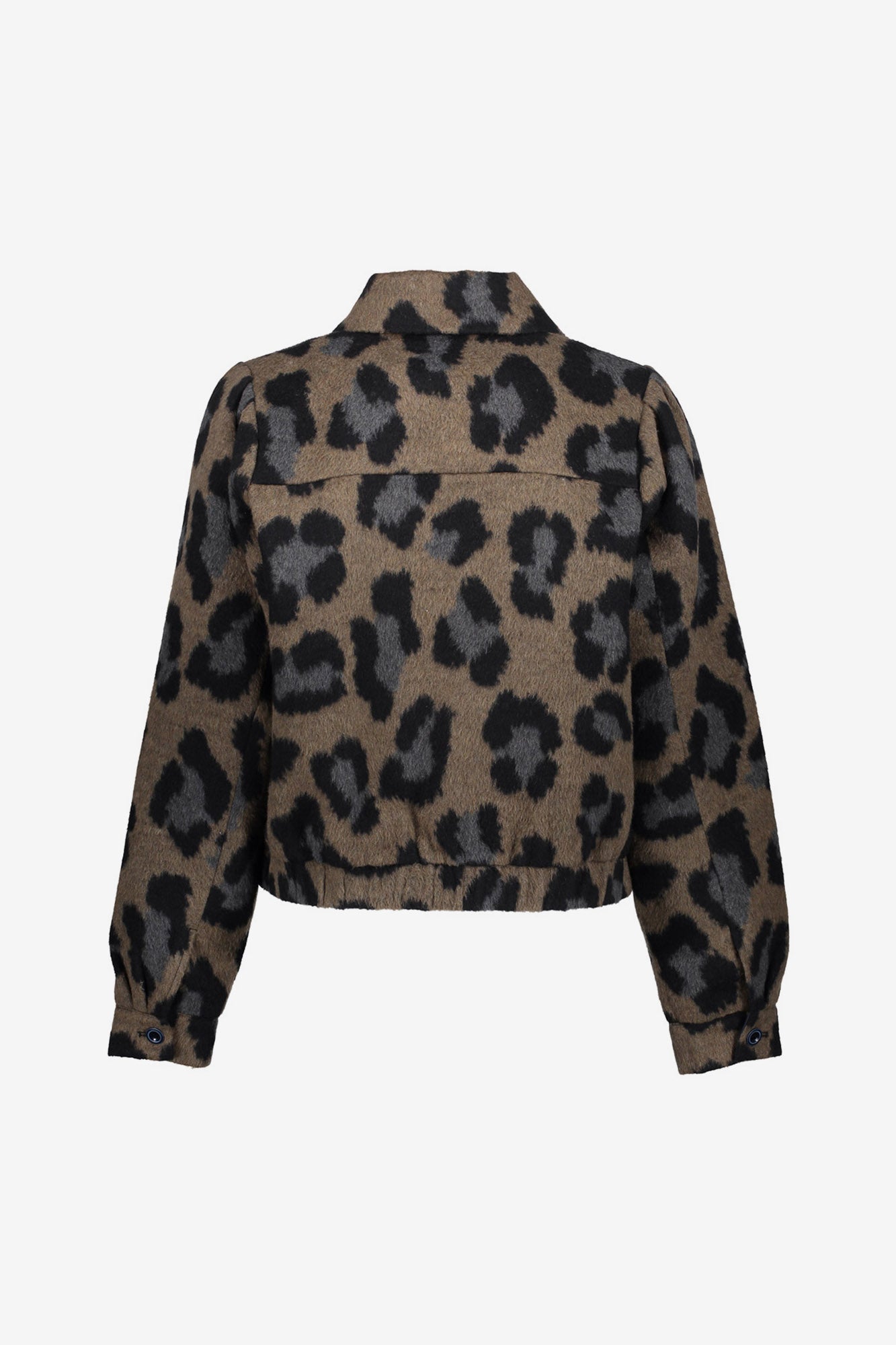 Geisha dames kort jasje met animal print en klassieke kraag