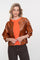 Geisha dames koperkleurig jasje met metallic jacquardprint