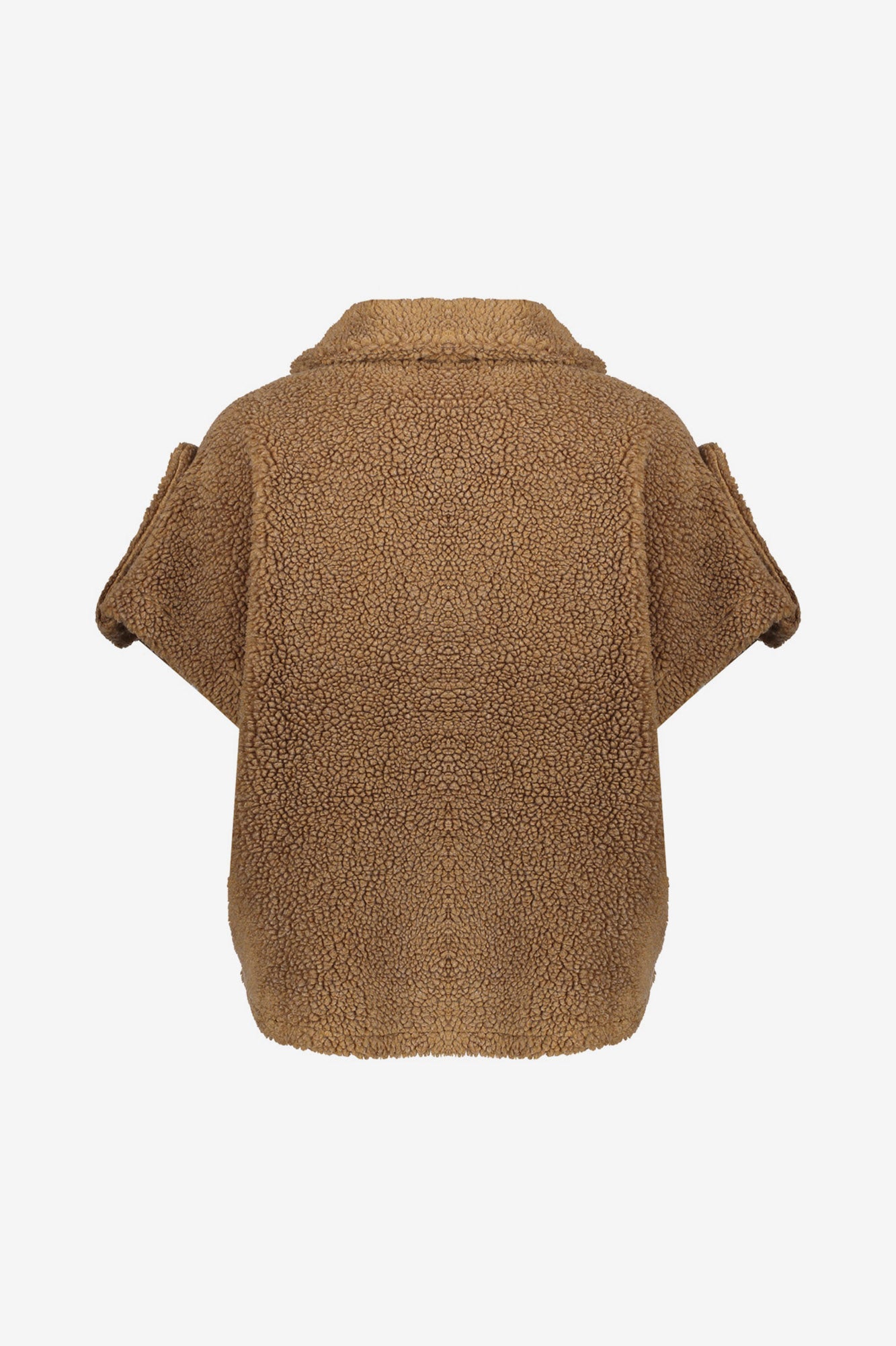 Geisha dames boxy teddy jacket in warme camel tint