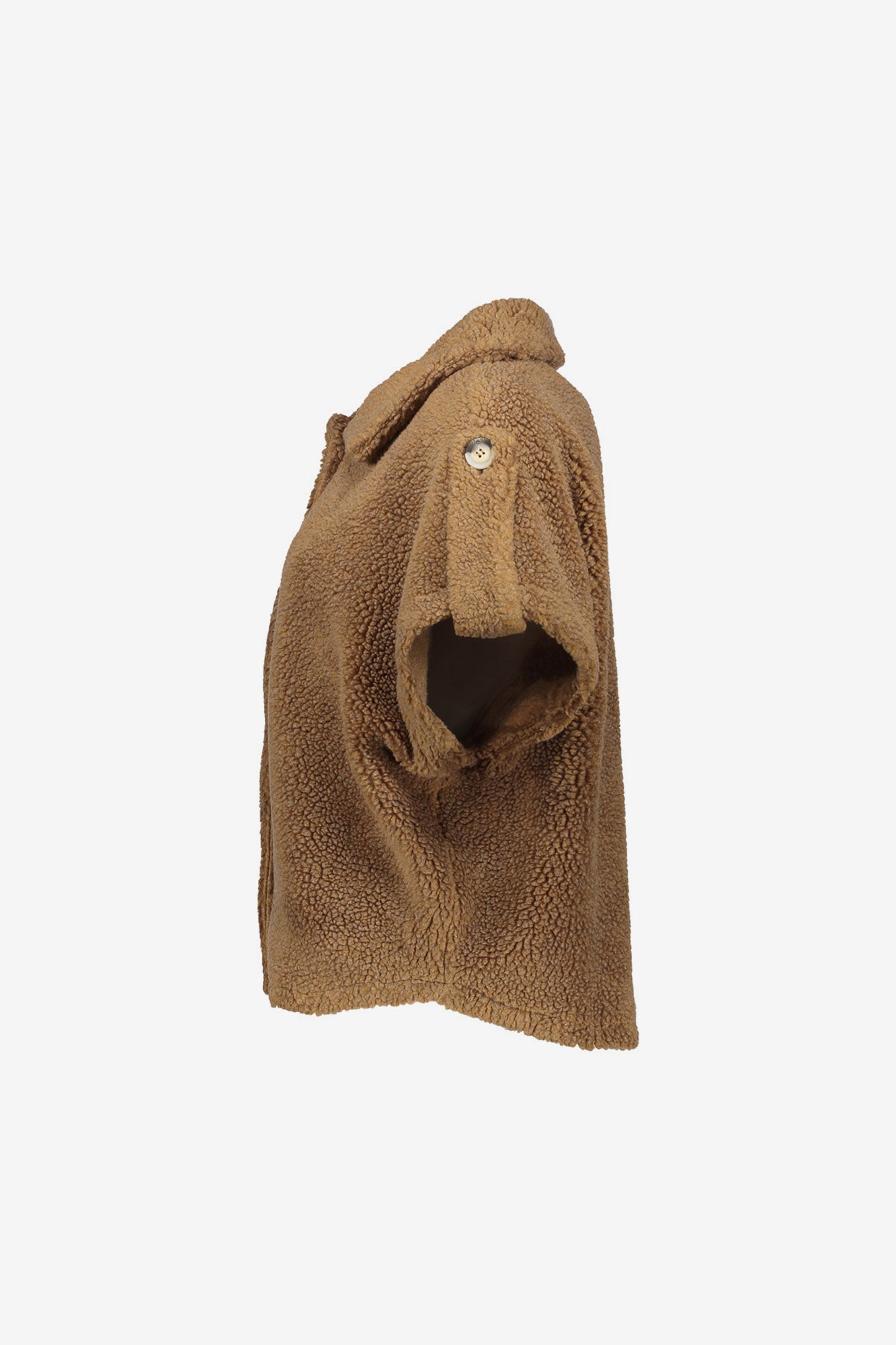 Geisha dames boxy teddy jacket in warme camel tint