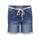 Geisha Fashion: Denim shorts with drawstring, displayed on white background.