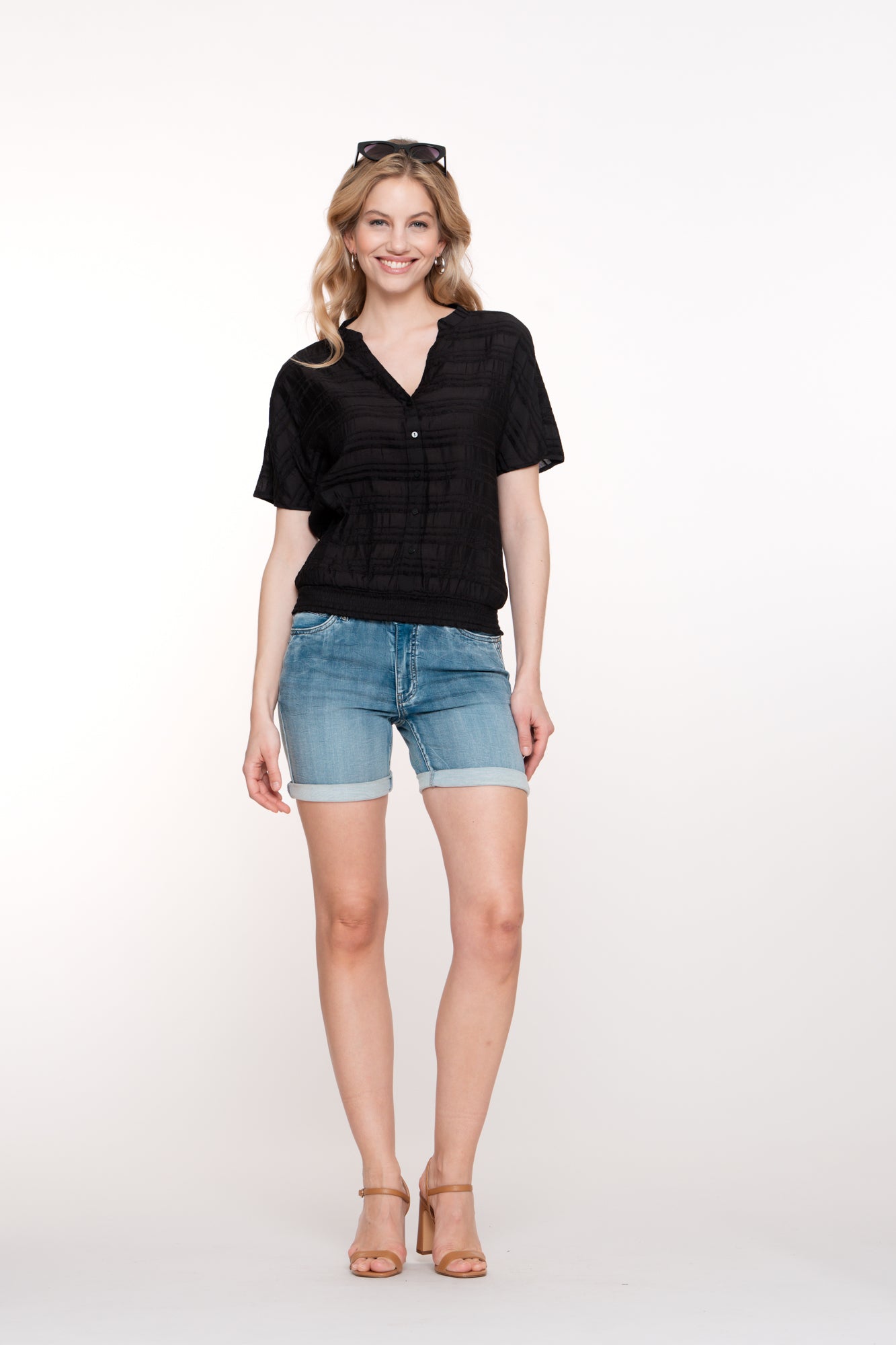 Geisha Fashion dames skinny shorts met omgeslagen pijpen