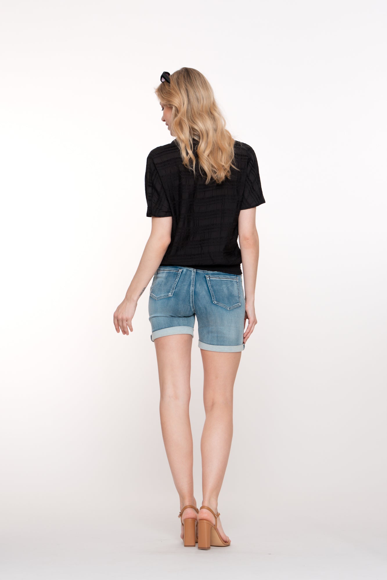 Geisha Fashion dames skinny shorts met omgeslagen broekspijpen