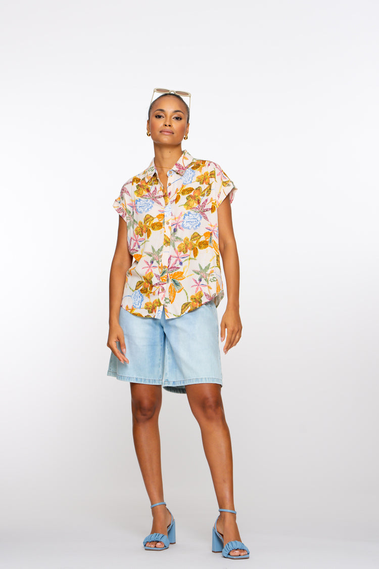 Geisha Fashion dames bleached denim short