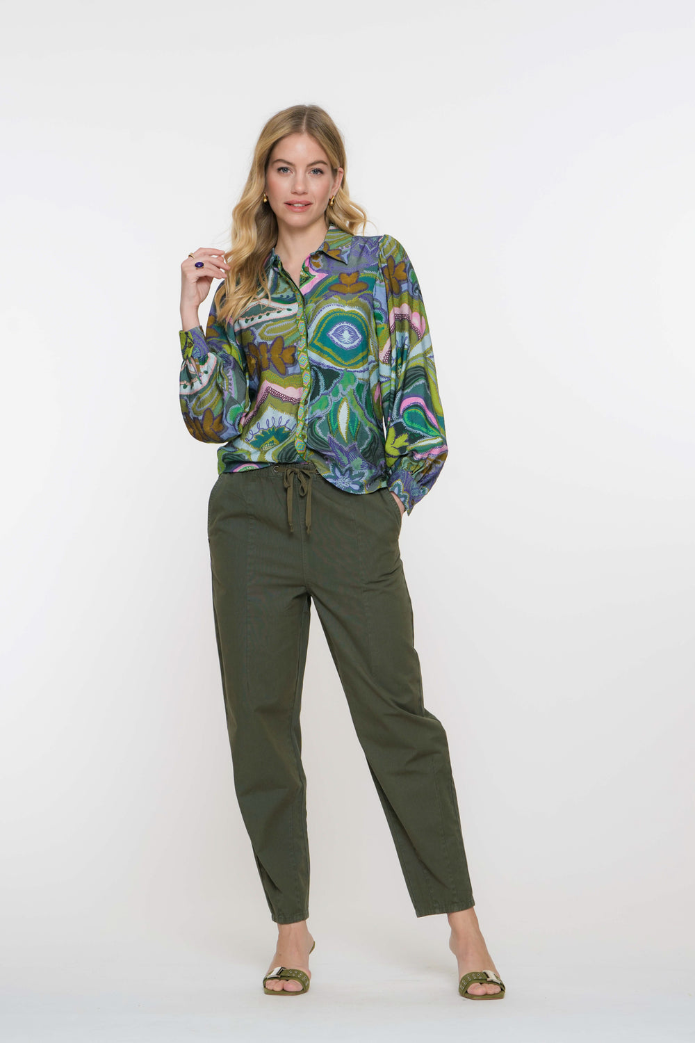 Geisha Fashion dames paperbag broek