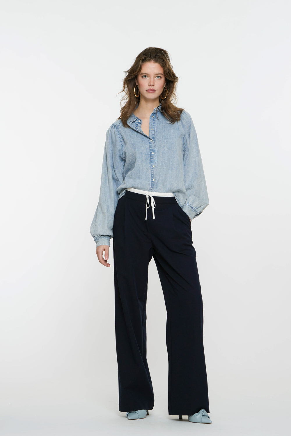 Geisha Fashion damesbroek met contrasterende tailleband