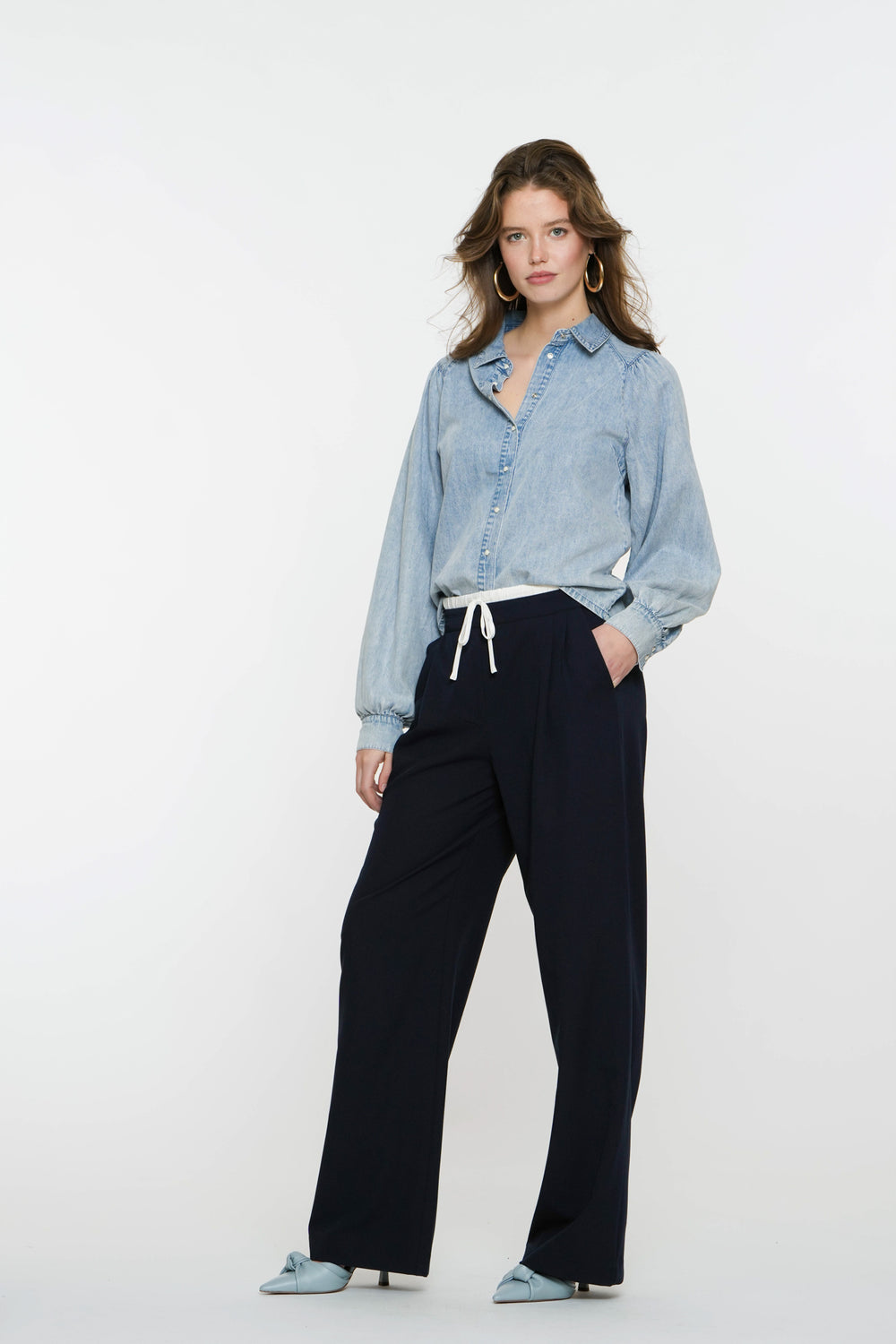 Geisha Fashion damesbroek met contrasterende tailleband