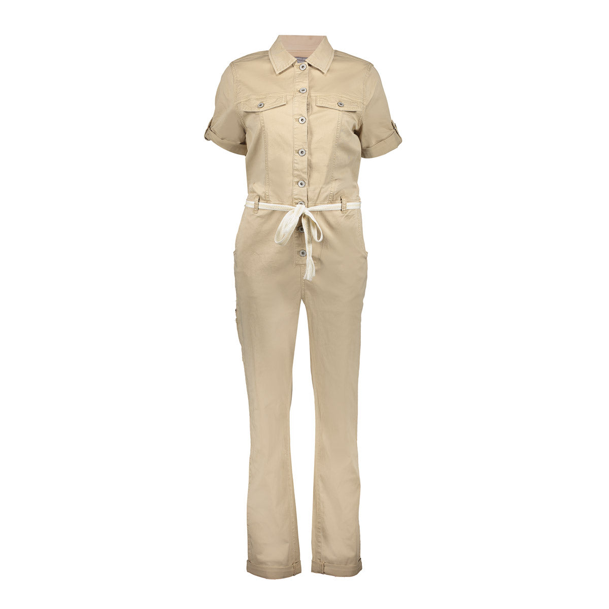 Geisha Fashion dames cargo jumpsuit met strikkoord