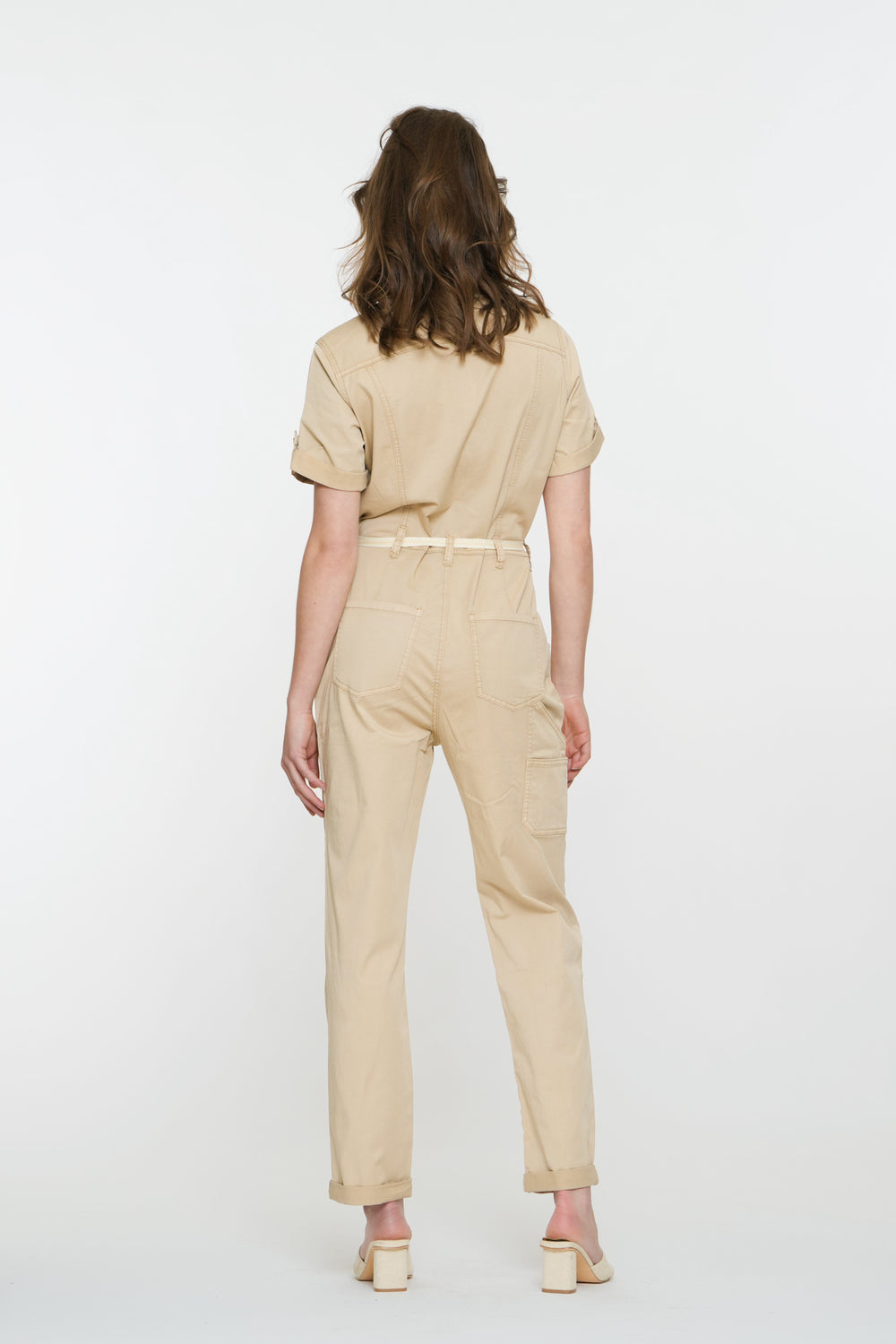 Geisha Fashion dames cargo jumpsuit met strikkoord