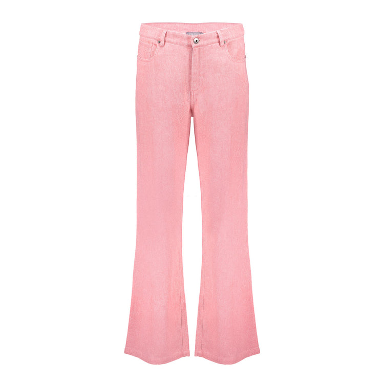 Geisha Fashion dames roze melange broek