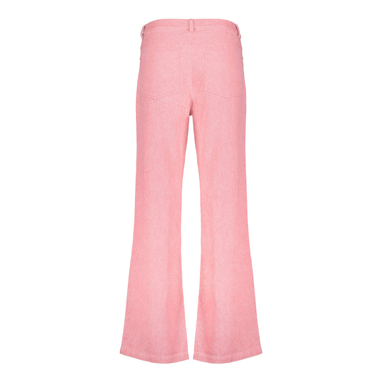 Geisha Fashion dames roze melange broek