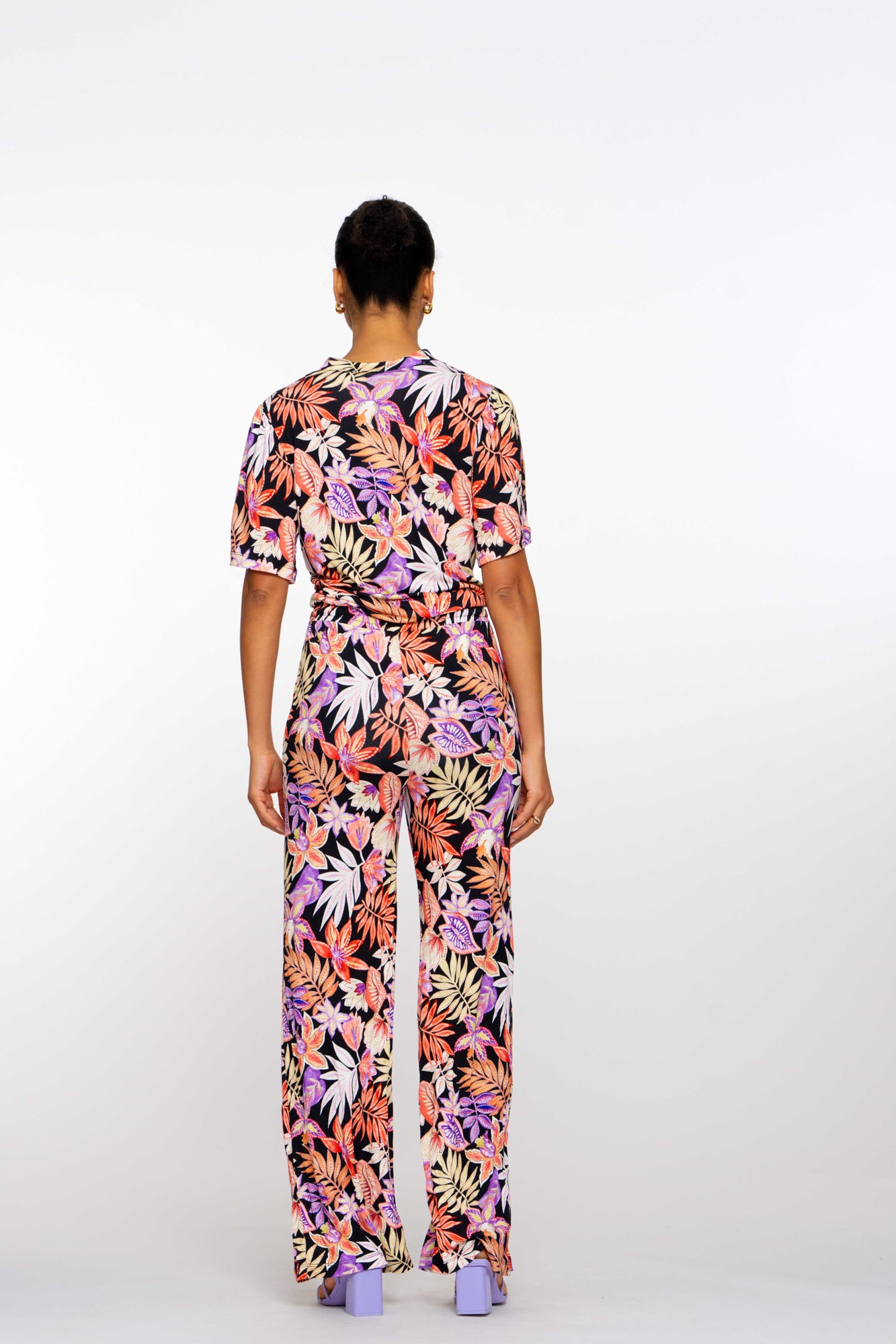 Geisha Fashion dames jersey broek met print