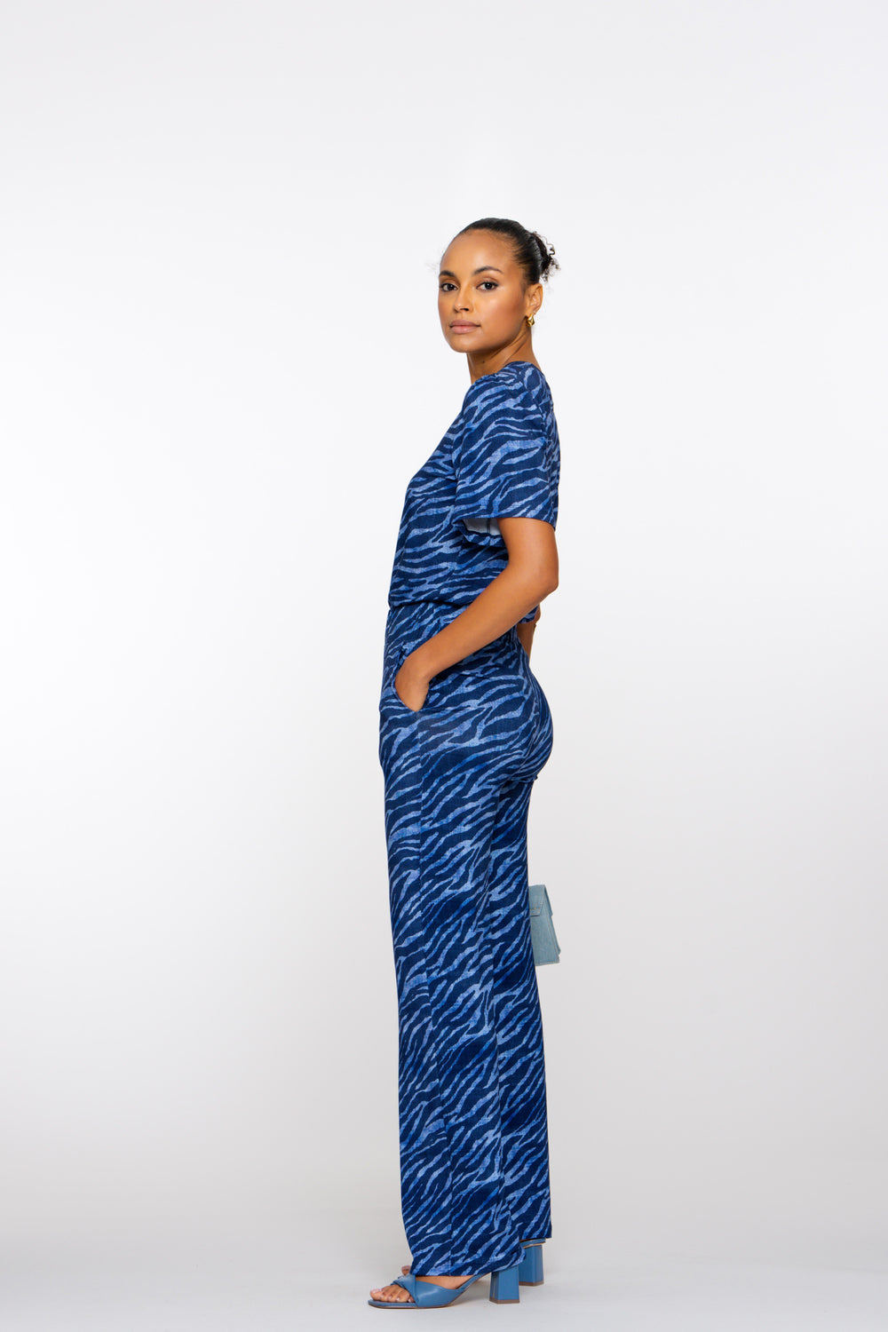 Geisha Fashion dames jersey broek met print