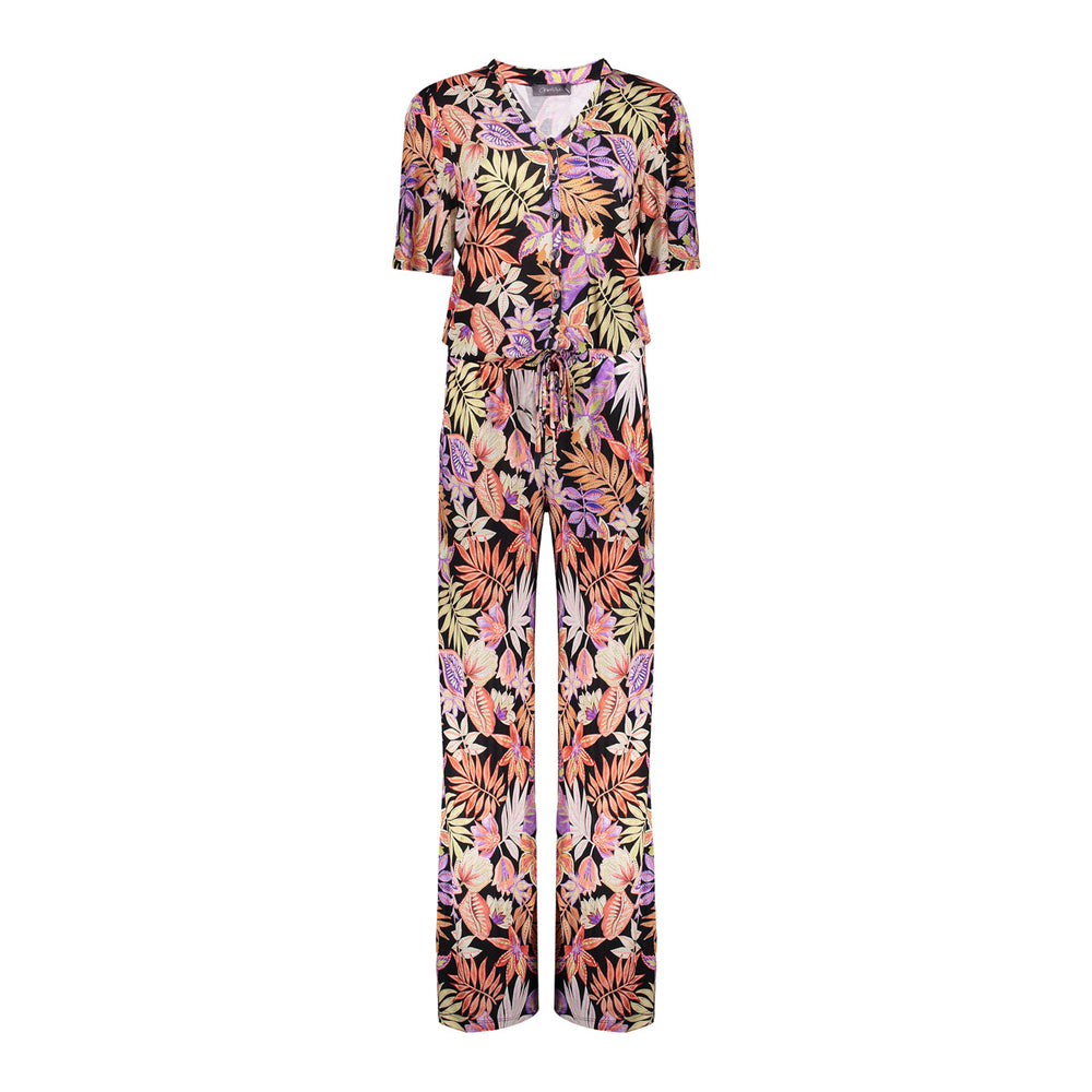 Geisha Fashion dames jumpsuit met rechte pijpen en print