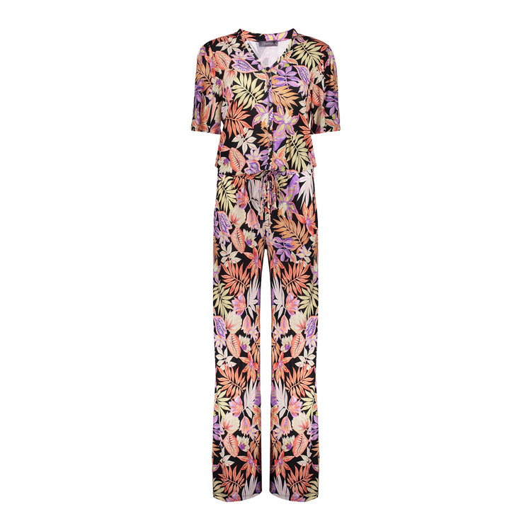 Geisha Fashion dames jumpsuit met rechte pijpen en print