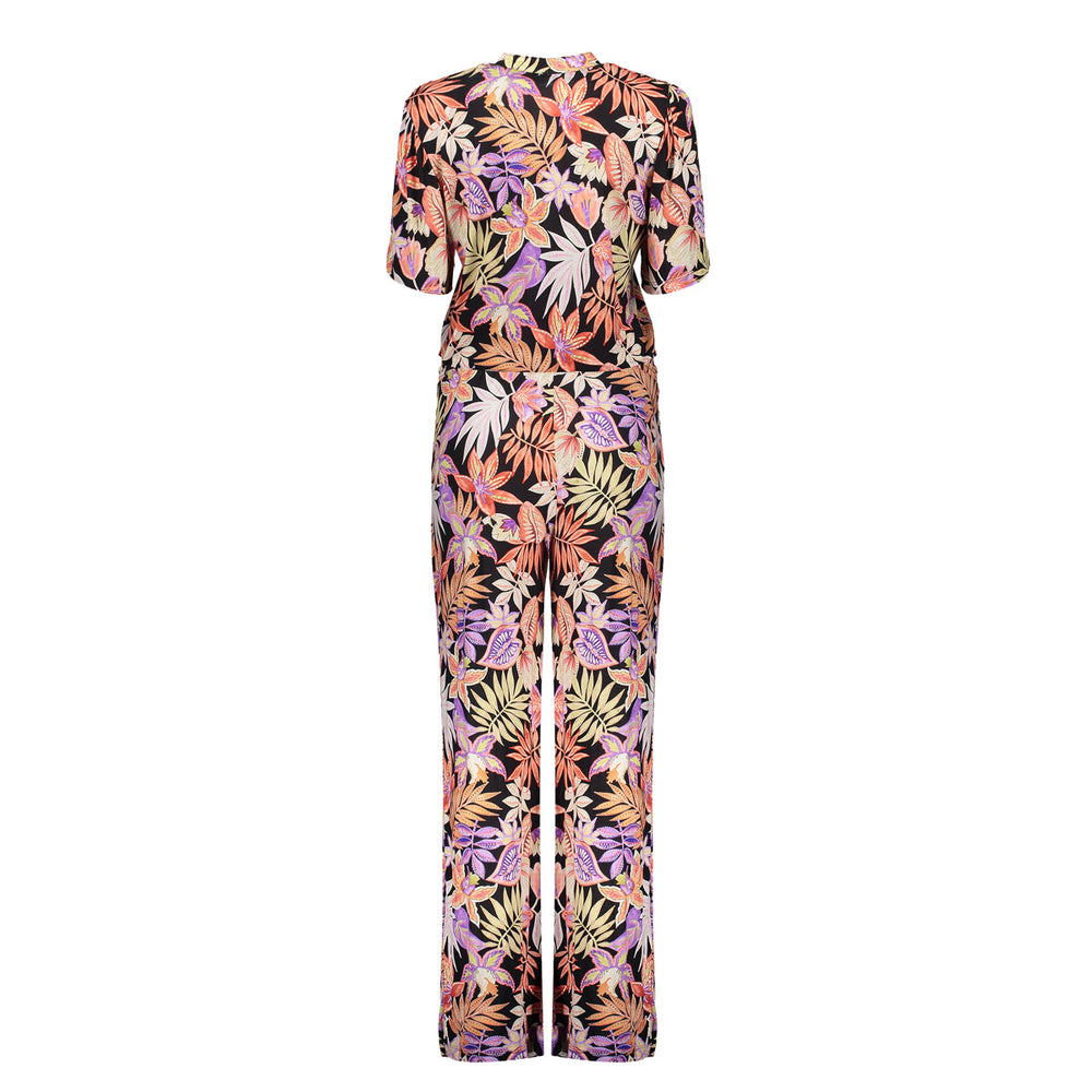 Geisha Fashion dames jumpsuit met rechte pijpen en print