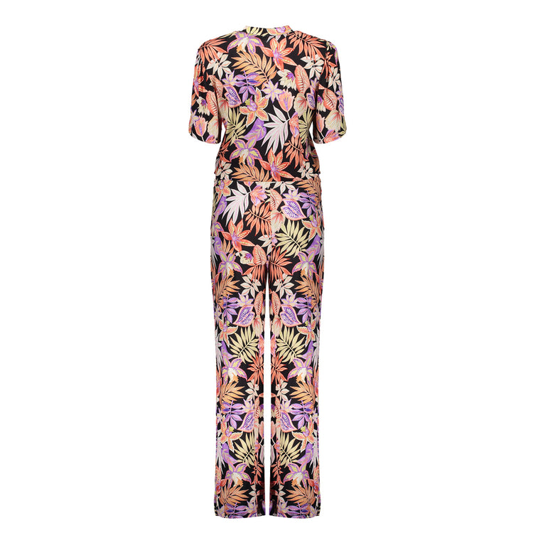 Geisha Fashion dames jumpsuit met rechte pijpen en print