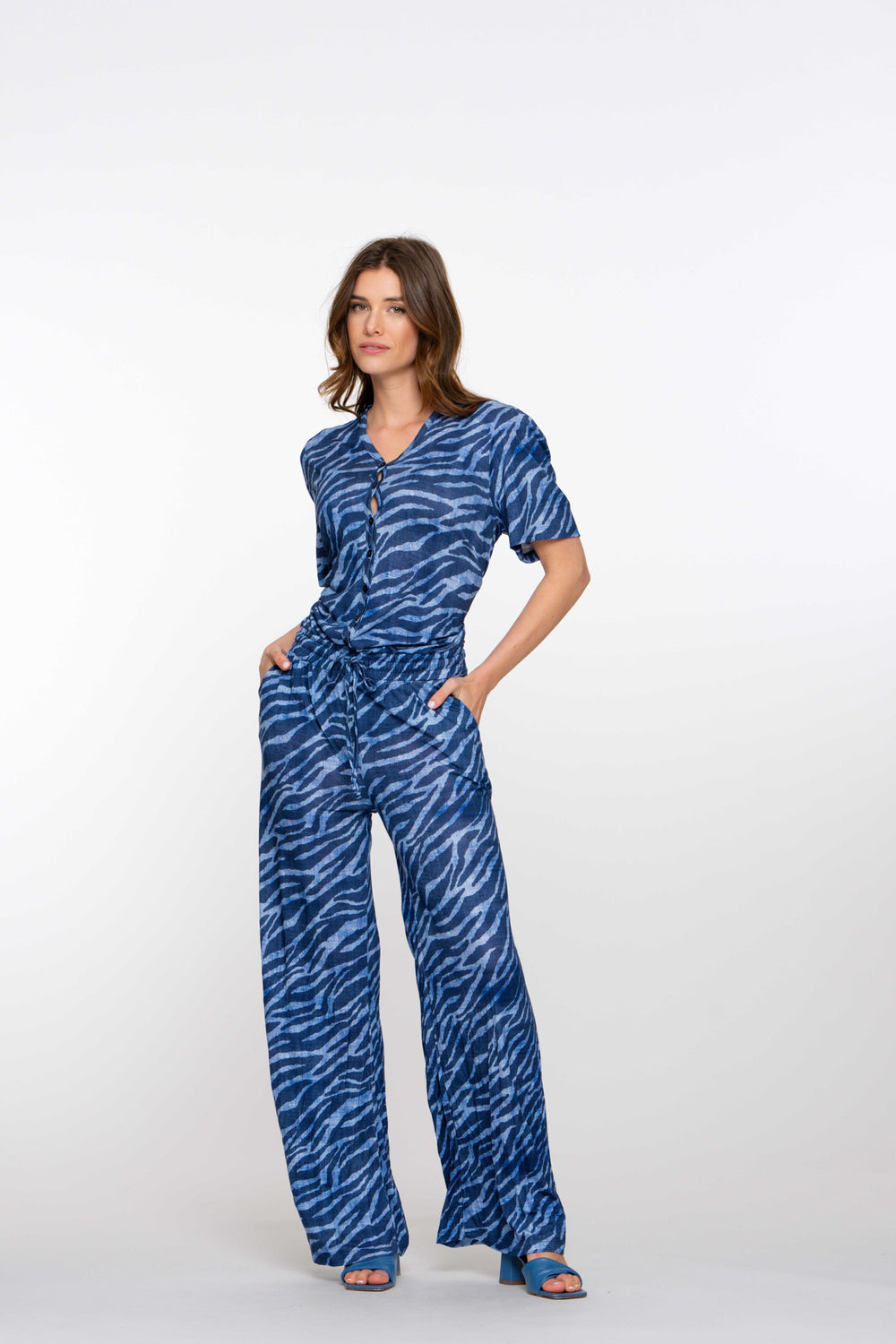 Geisha Fashion dames jumpsuit rechte broekspijp met print