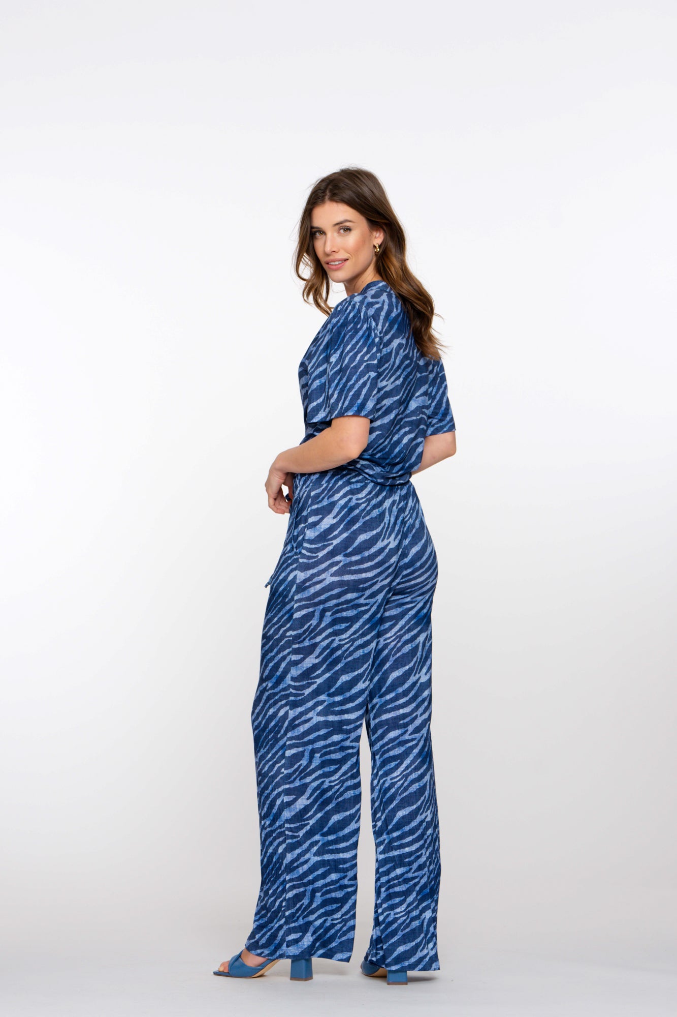 Geisha Fashion dames jumpsuit met rechte pijpen en print