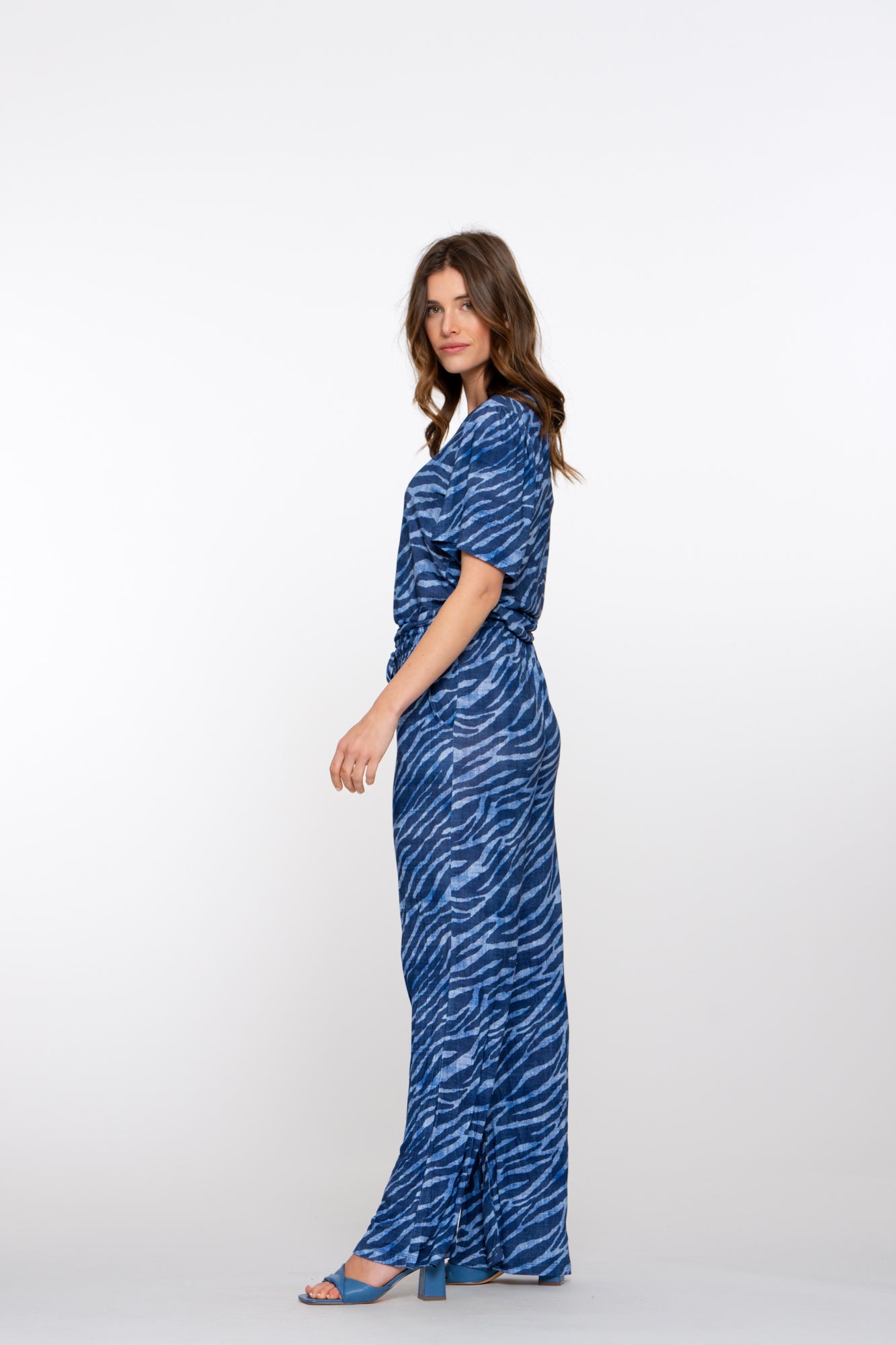 Geisha Fashion dames jumpsuit met rechte pijpen en print