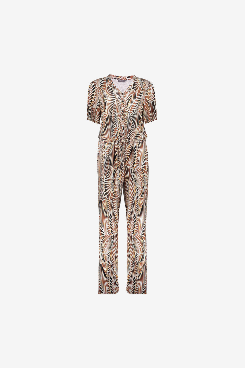 Geisha Fashion dames jumpsuit met rechte pijpen en print