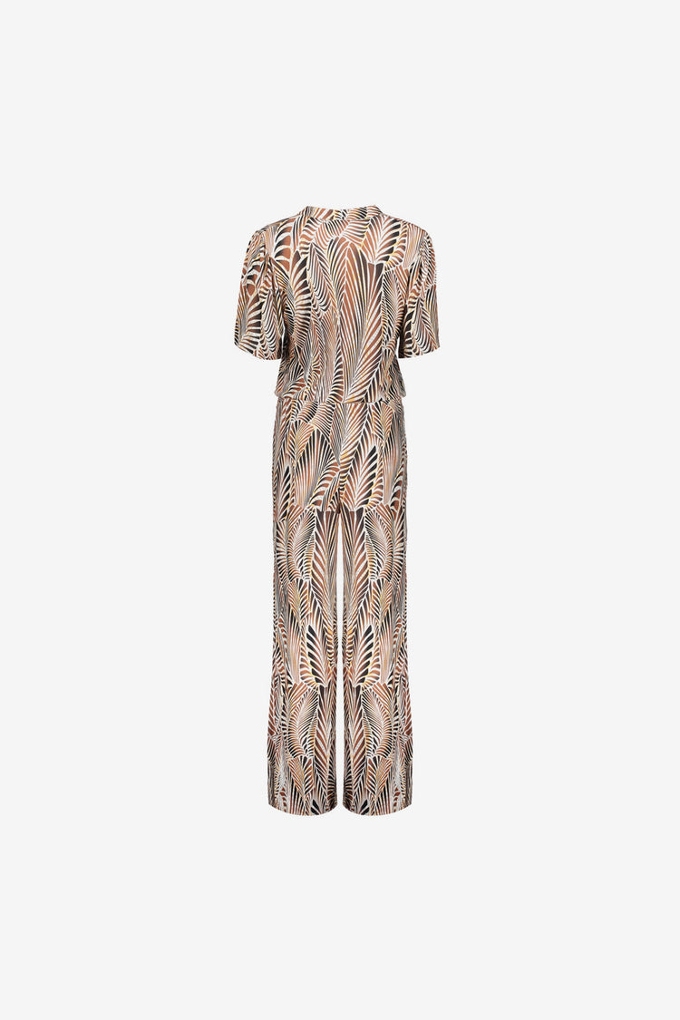 Geisha Fashion dames jumpsuit met rechte pijpen en print