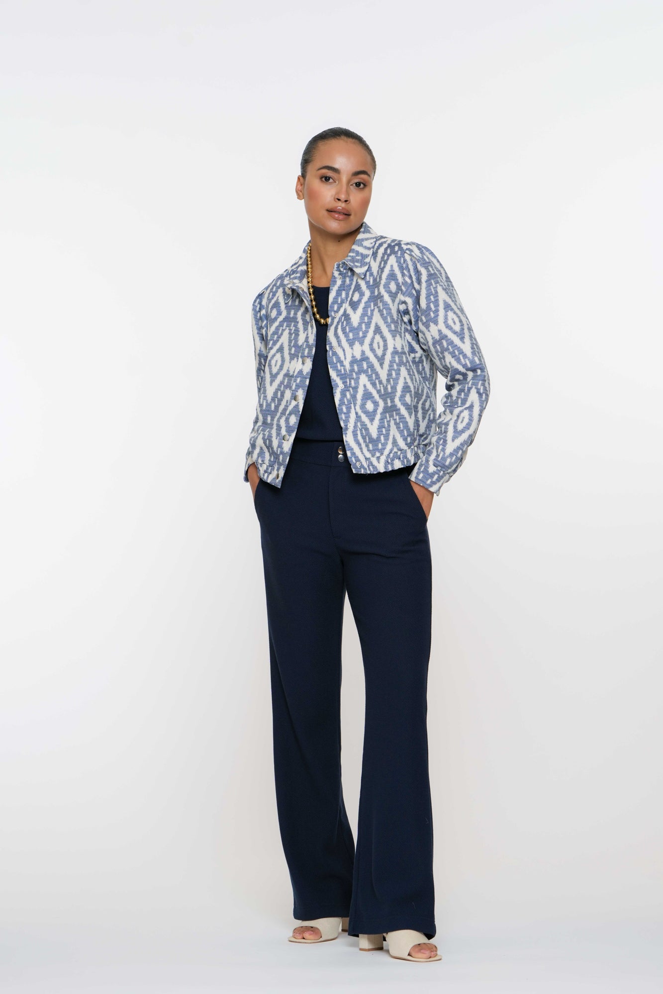 Geisha Fashion dames comfortabele broek honingraat