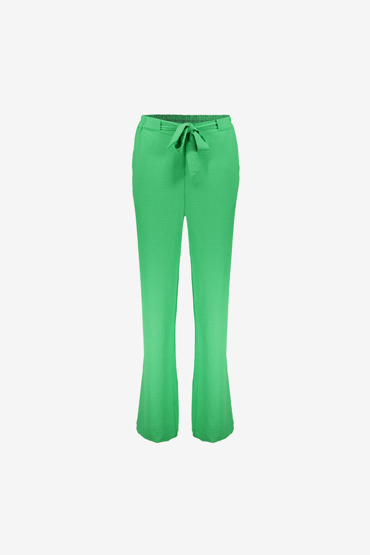 Geisha Fashion dames crinkle broek met stoffen ceintuur