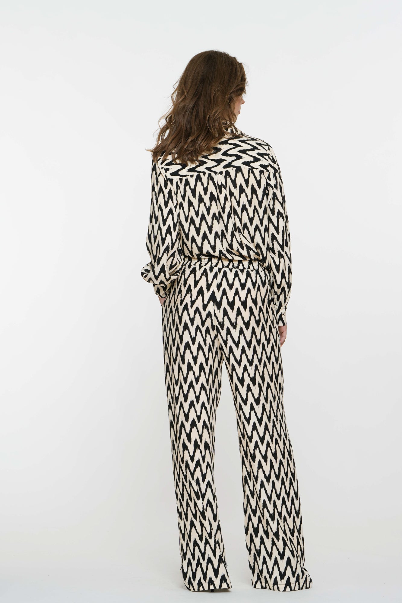 Geisha Fashion damesbroek met zigzagprint