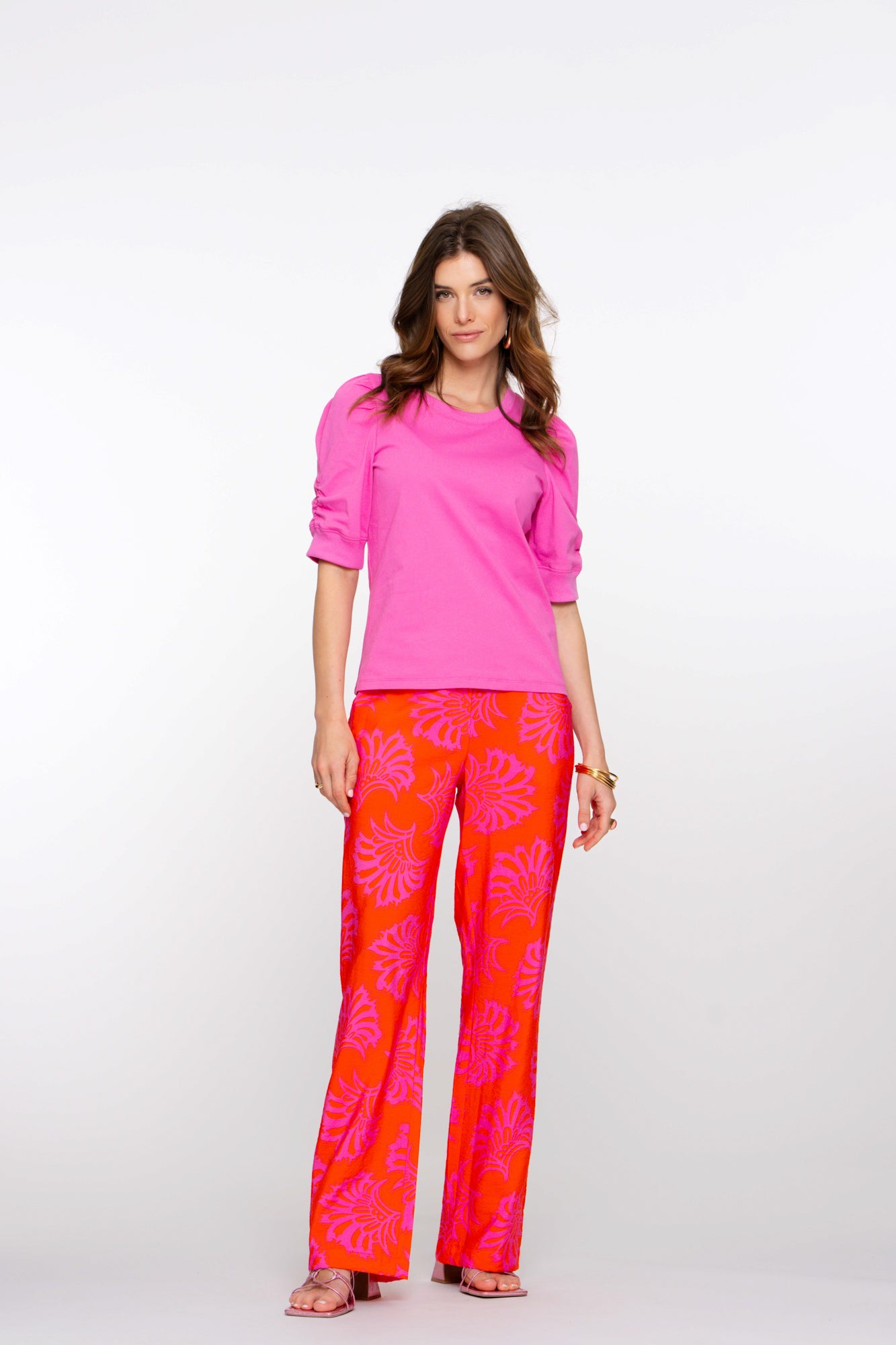 Geisha Fashion dames tweekleurige geweven broek